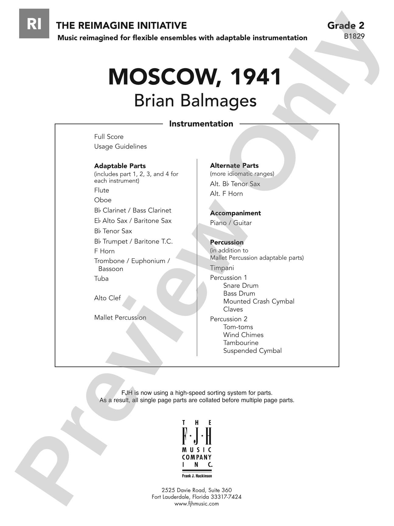 Moscow, 1941: Flexible Band/String Ensemble Score & Parts