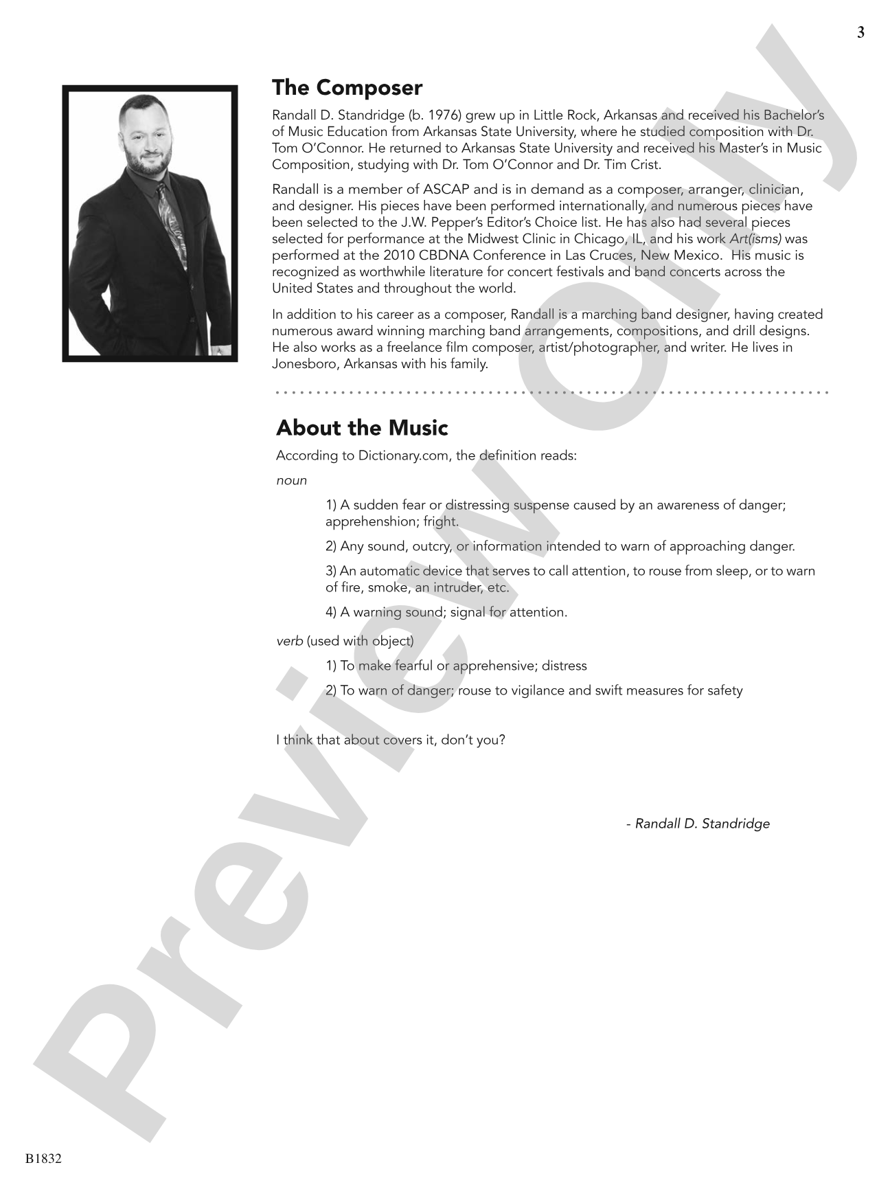 Alarm: Flexible Band/String Ensemble Score & Parts
