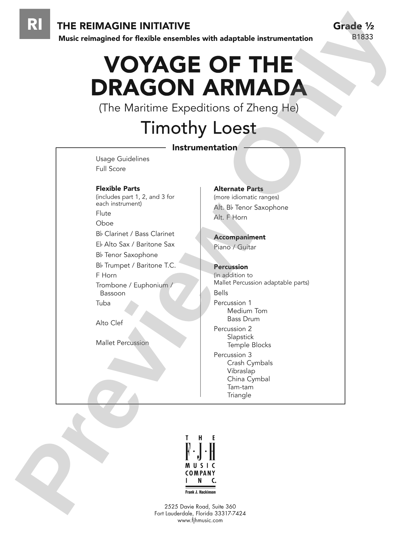 Voyage of the Dragon Armada: Flexible Band/String Ensemble Score & Parts