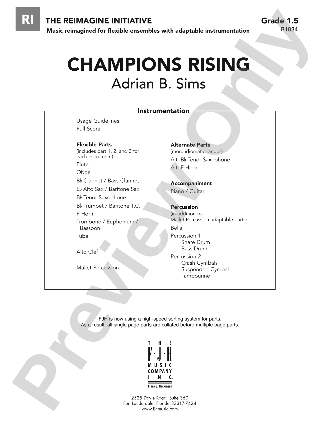 Champions Rising: Flexible Band/String Ensemble Score & Parts