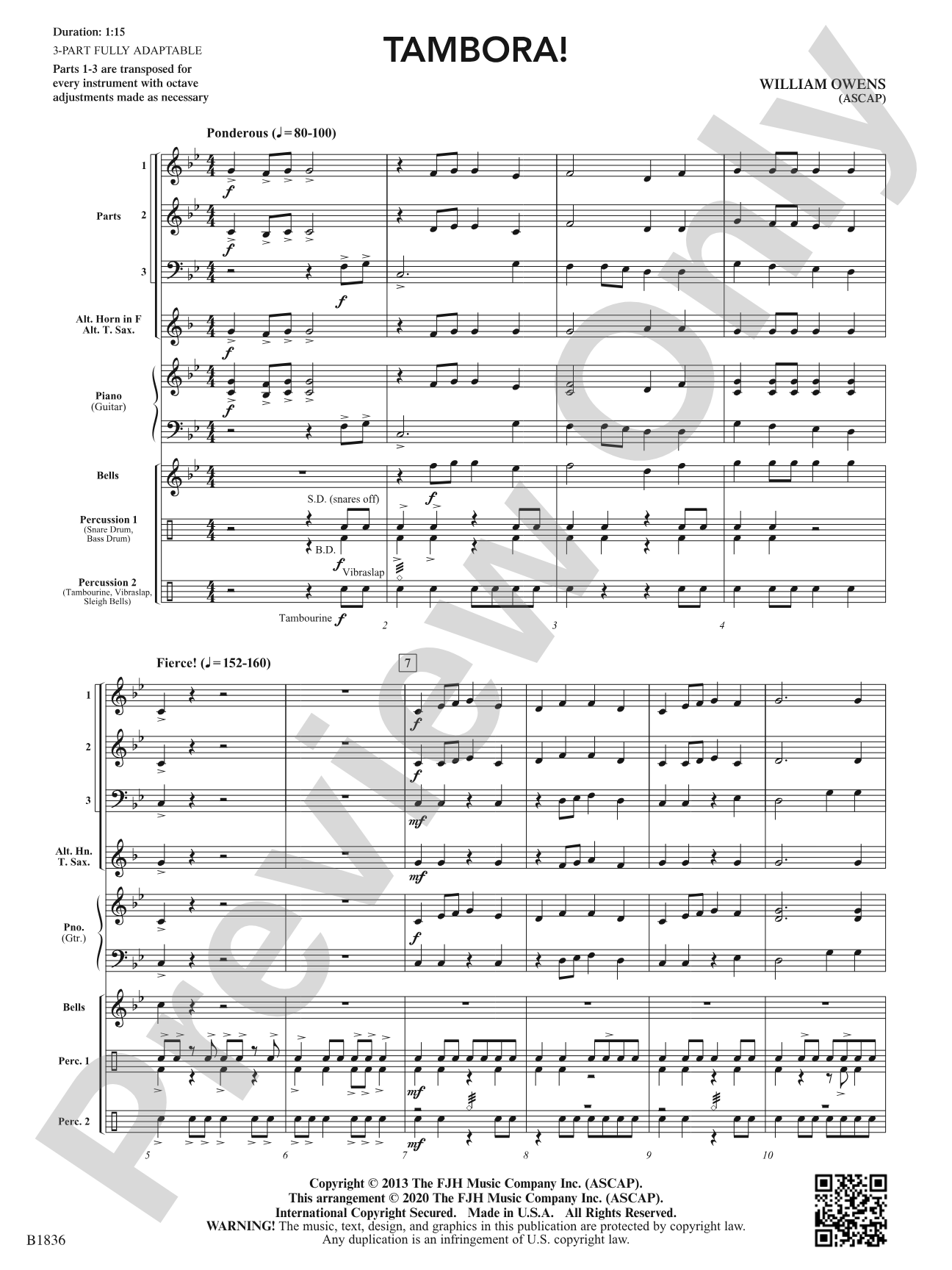 Tambora!: Flexible Band/String Ensemble Score & Parts