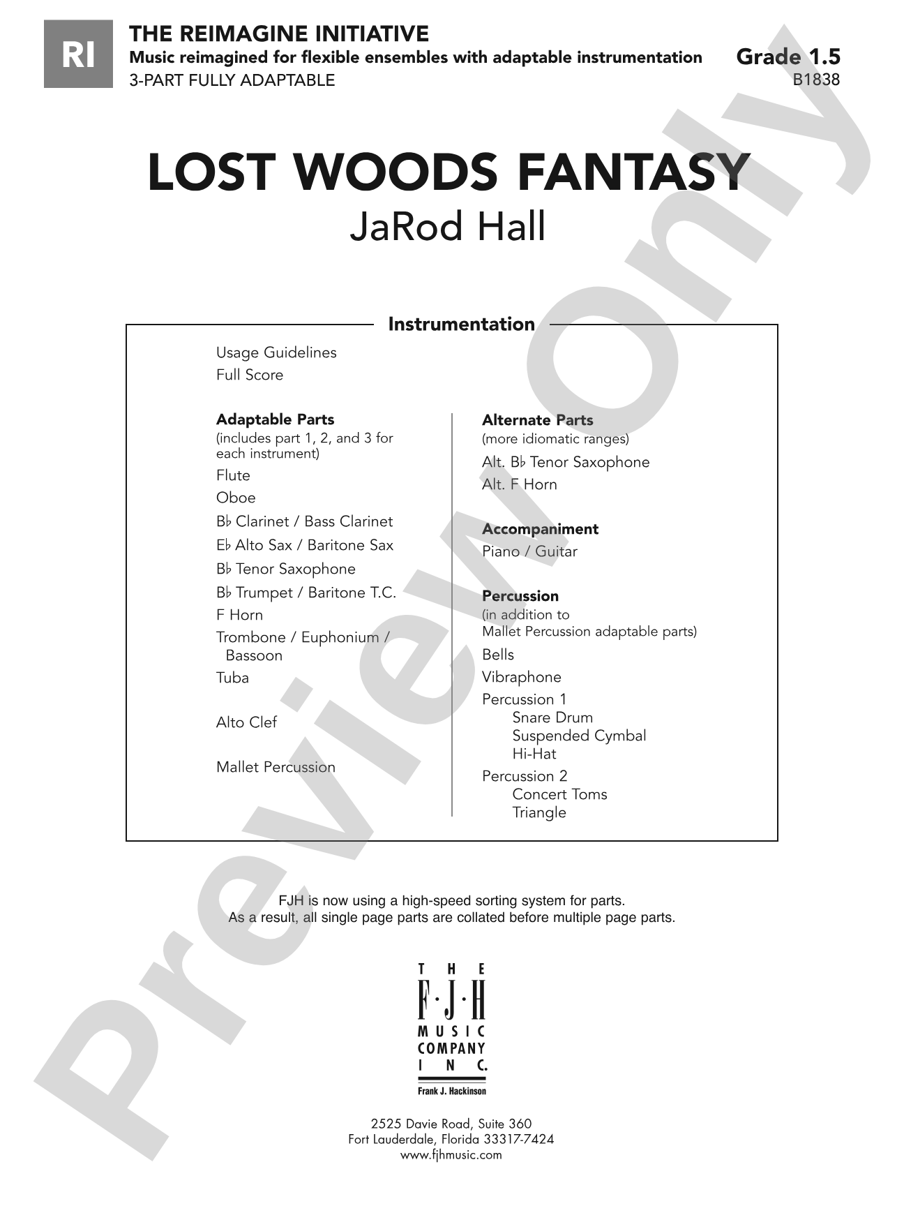 Lost Woods Fantasy: Flexible Band/String Ensemble Score & Parts