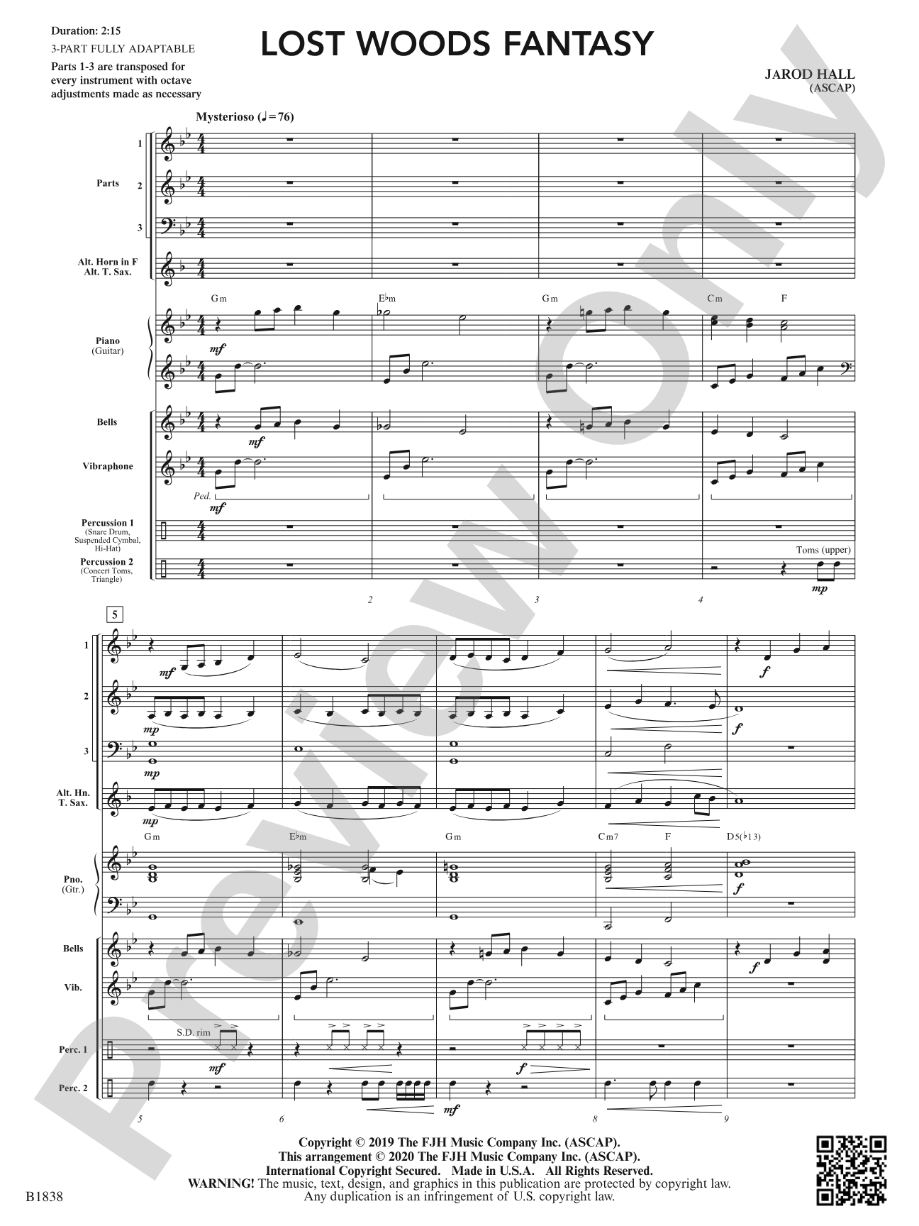 Lost Woods Fantasy: Flexible Band/String Ensemble Score & Parts