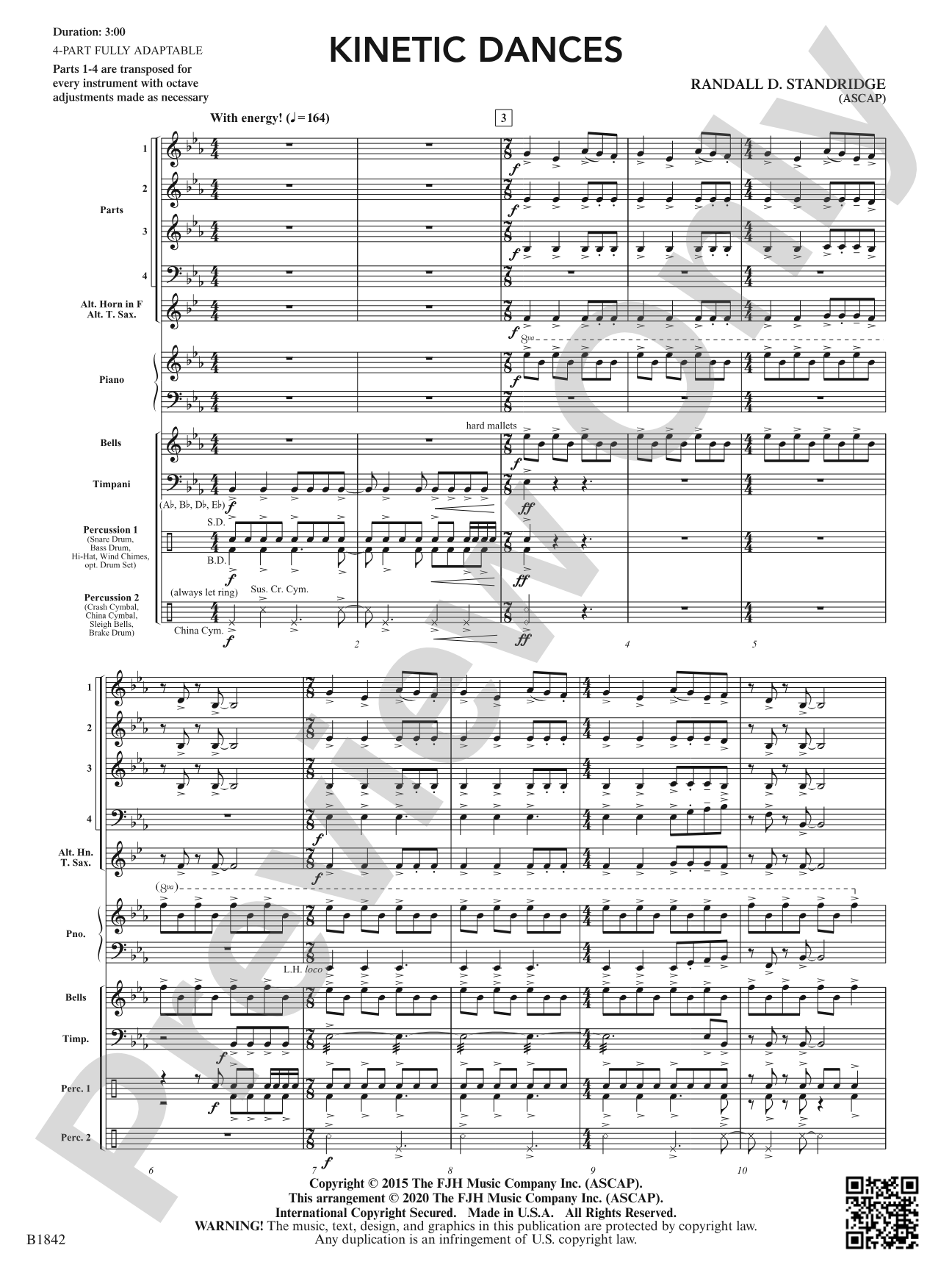 Kinetic Dances: Flexible Band/String Ensemble Score & Parts