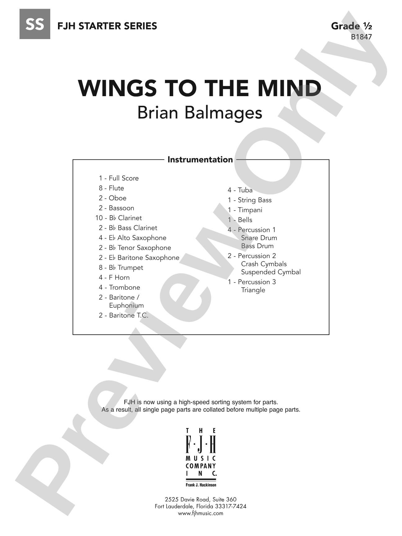 Wings to the Mind: Concert Band Conductor Score & Parts