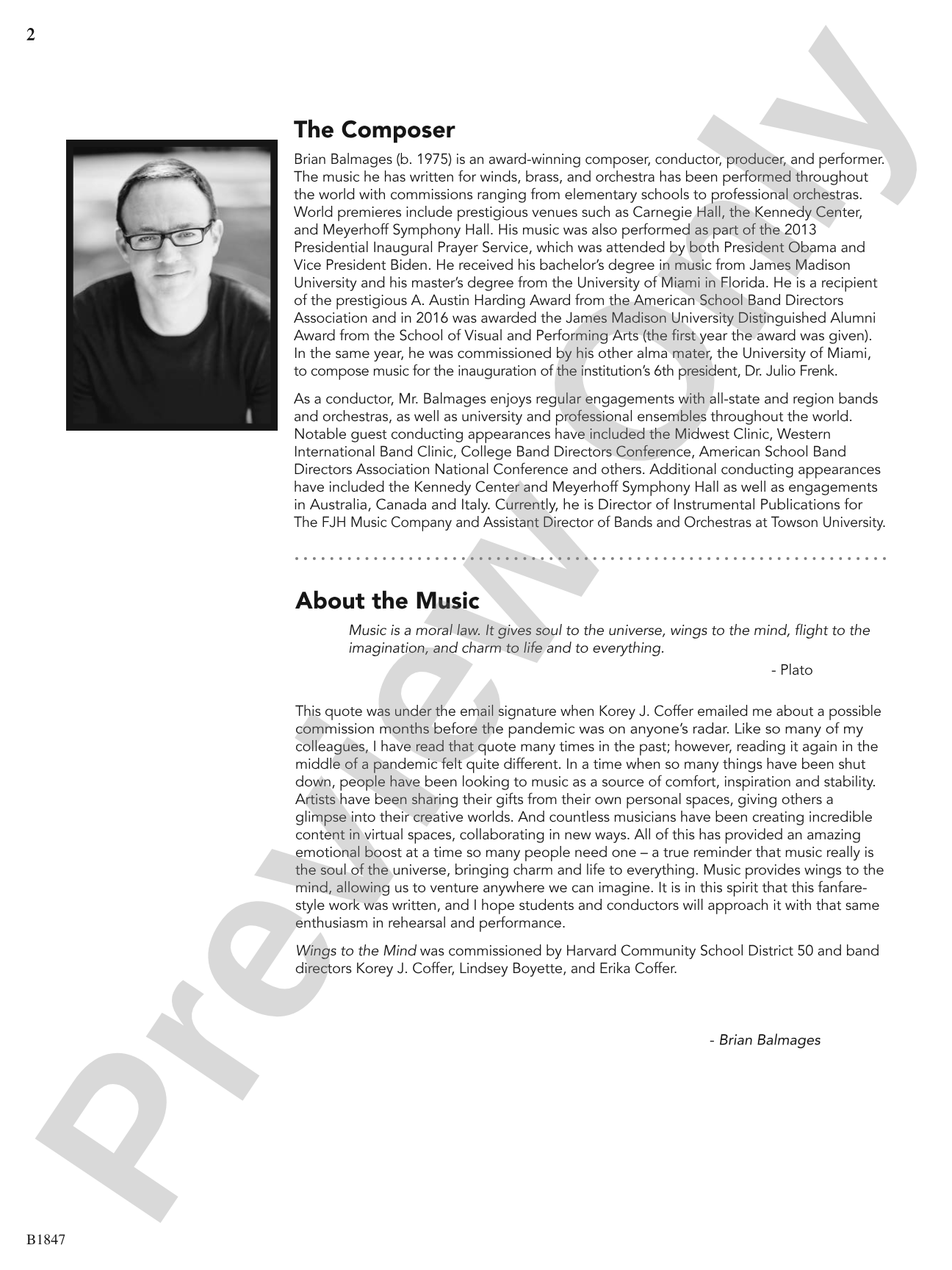 Wings to the Mind: Concert Band Conductor Score & Parts