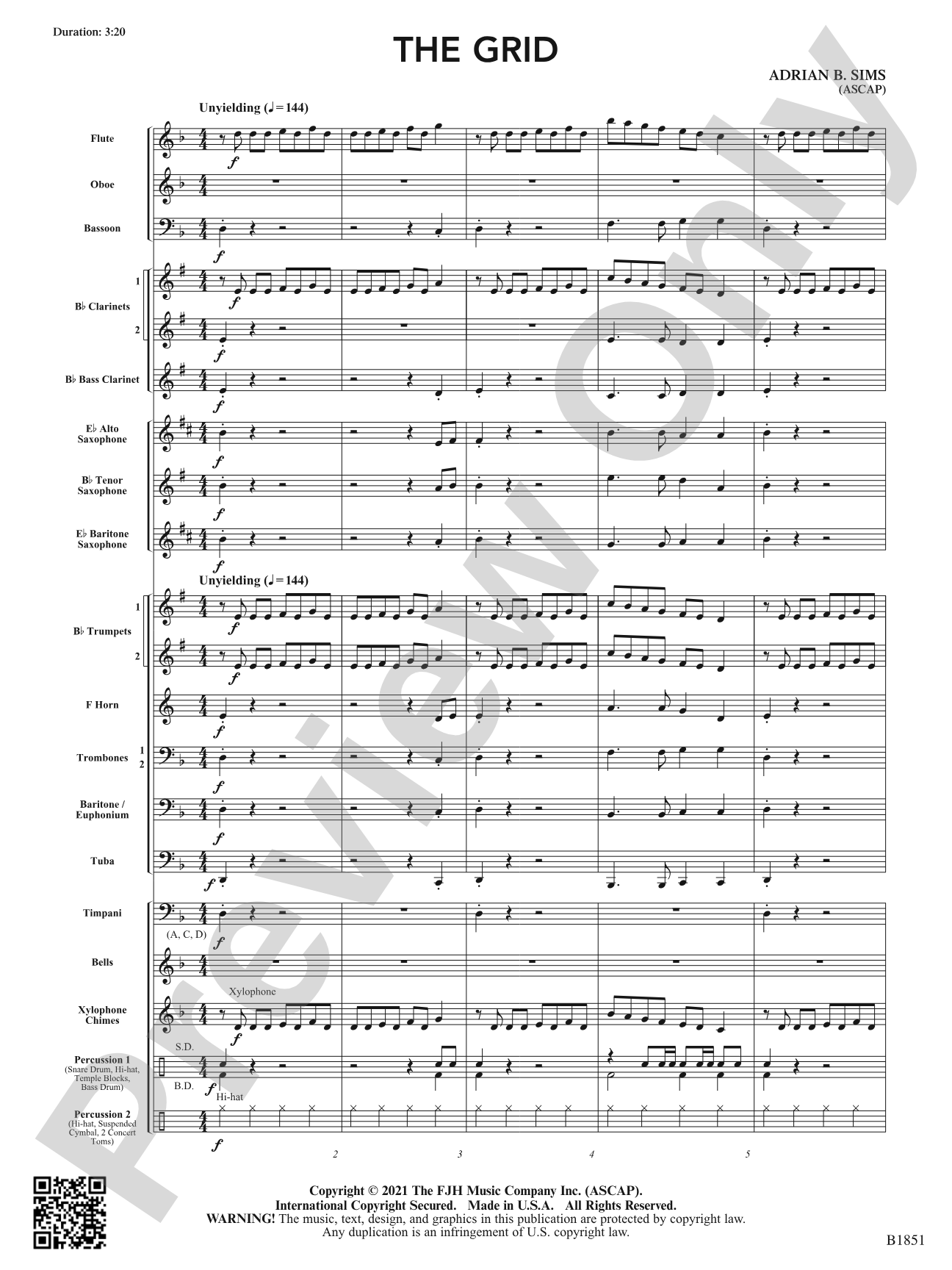 The Grid: Concert Band Conductor Score & Parts