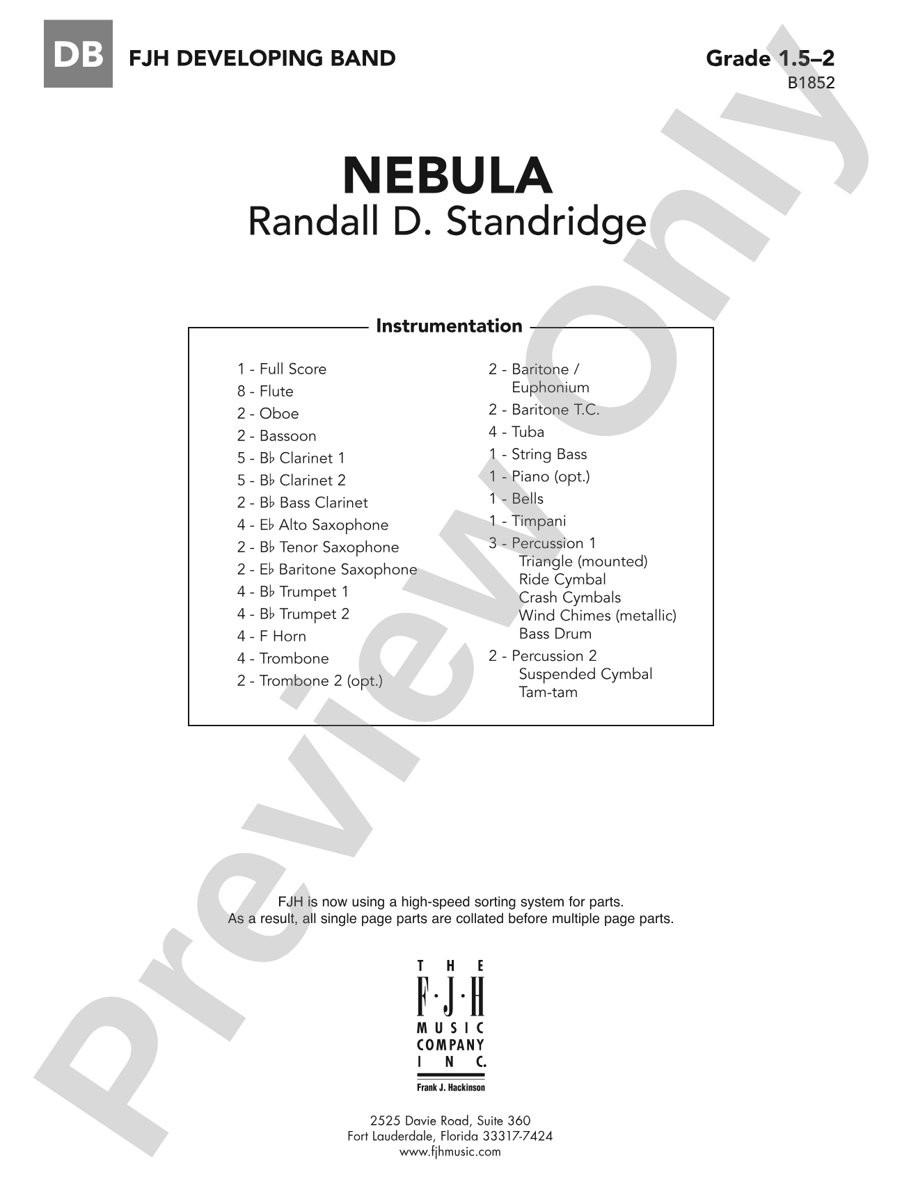 Nebula: Concert Band Conductor Score & Parts