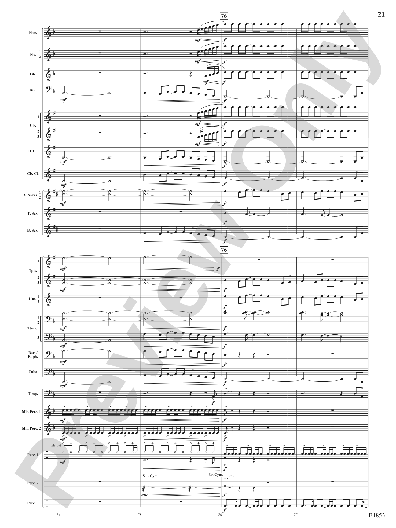 Breaking Through: Concert Band Conductor Score & Parts