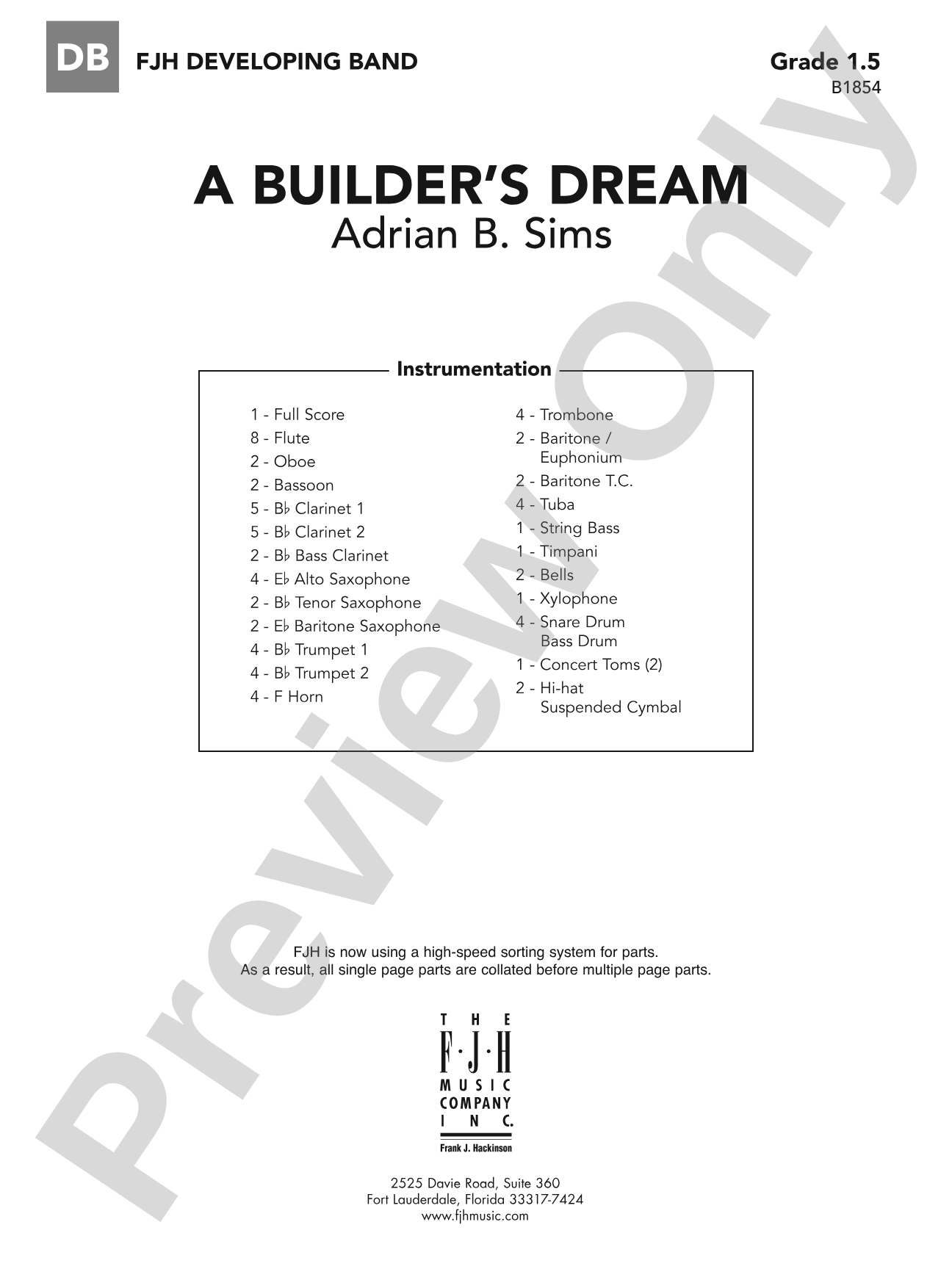 A Builder's Dream: Score