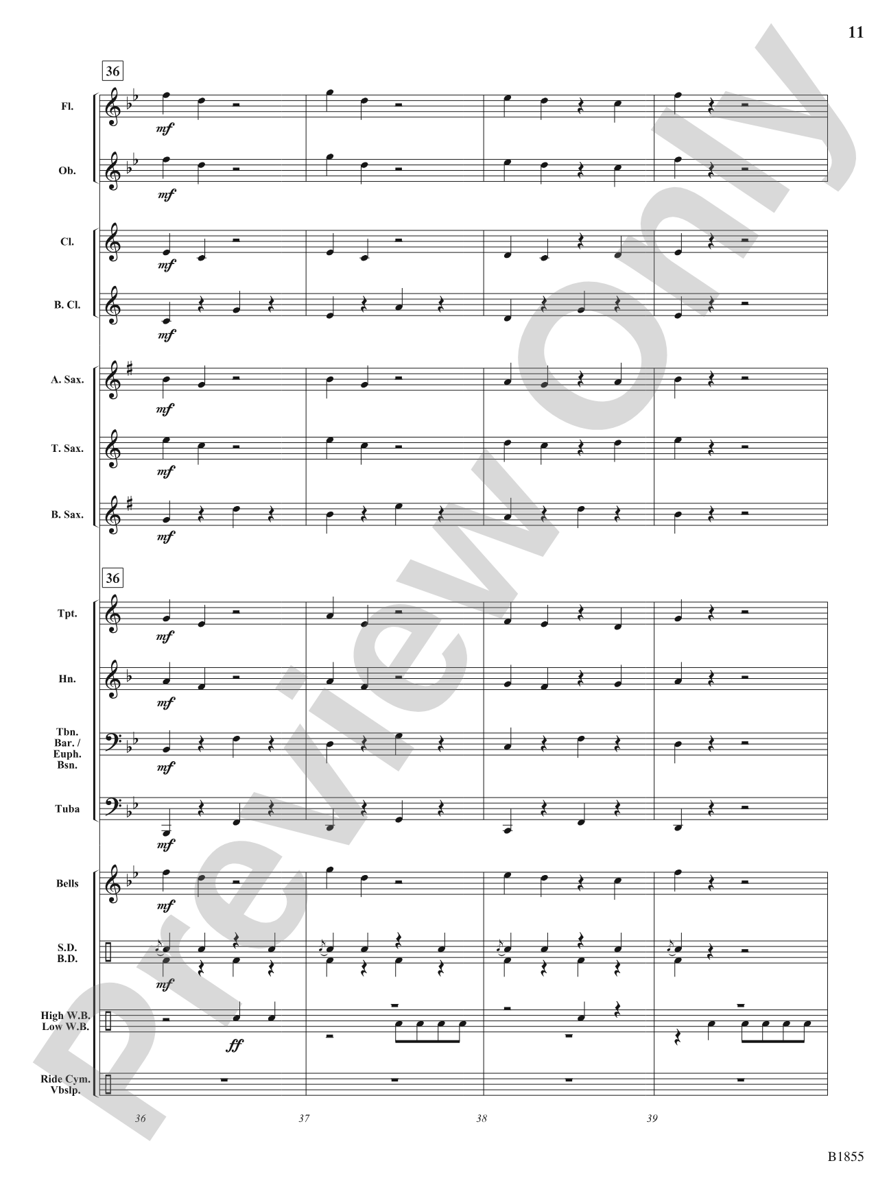 Woodpecker Convention (Wood Block Feature): Concert Band Conductor Score & Parts