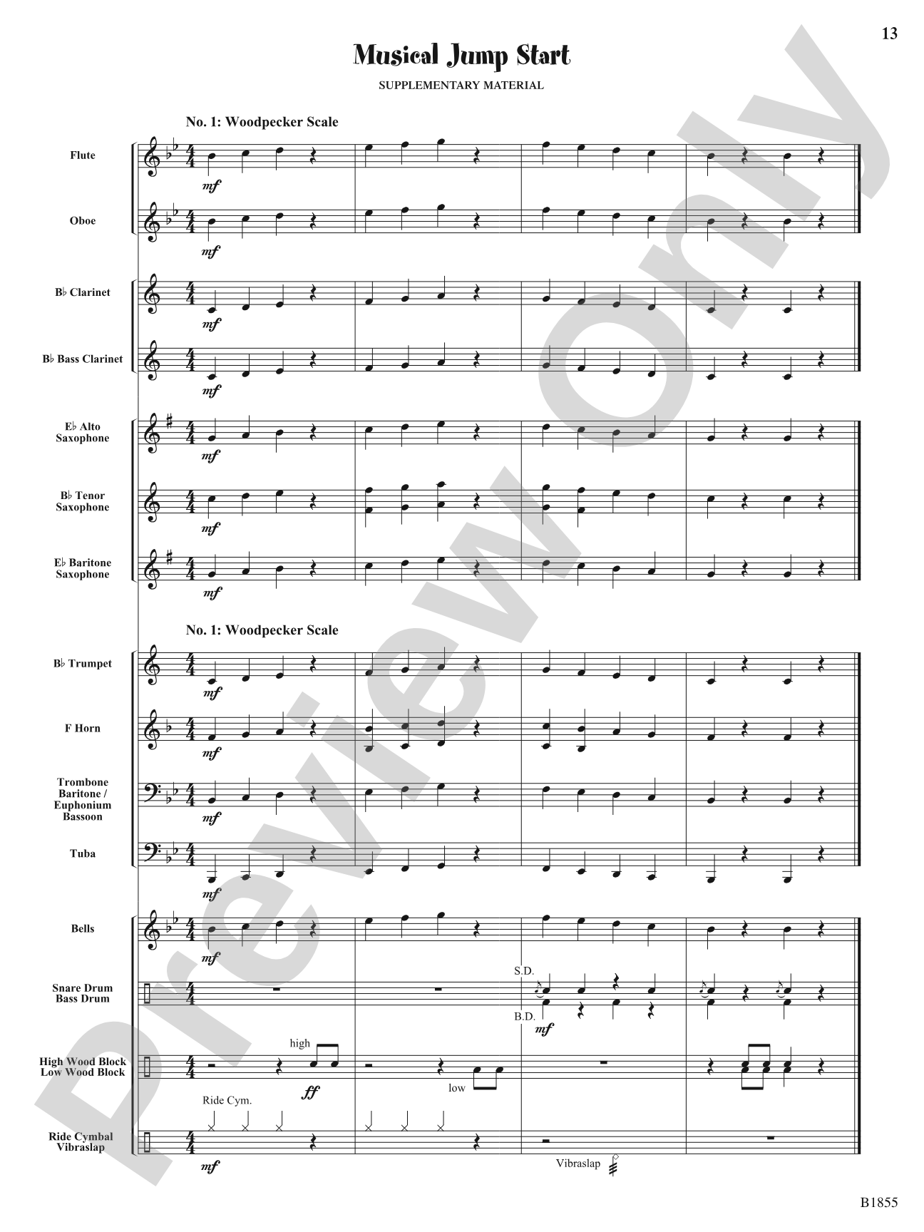 Woodpecker Convention (Wood Block Feature): Concert Band Conductor Score & Parts