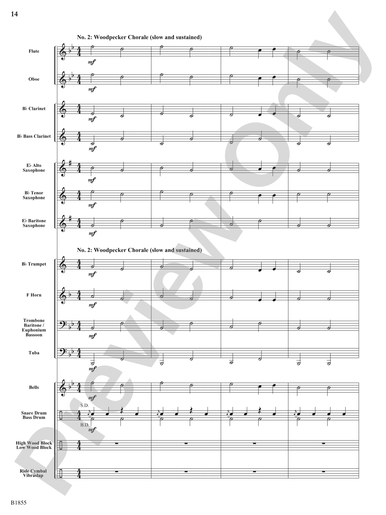Woodpecker Convention (Wood Block Feature): Concert Band Conductor Score & Parts