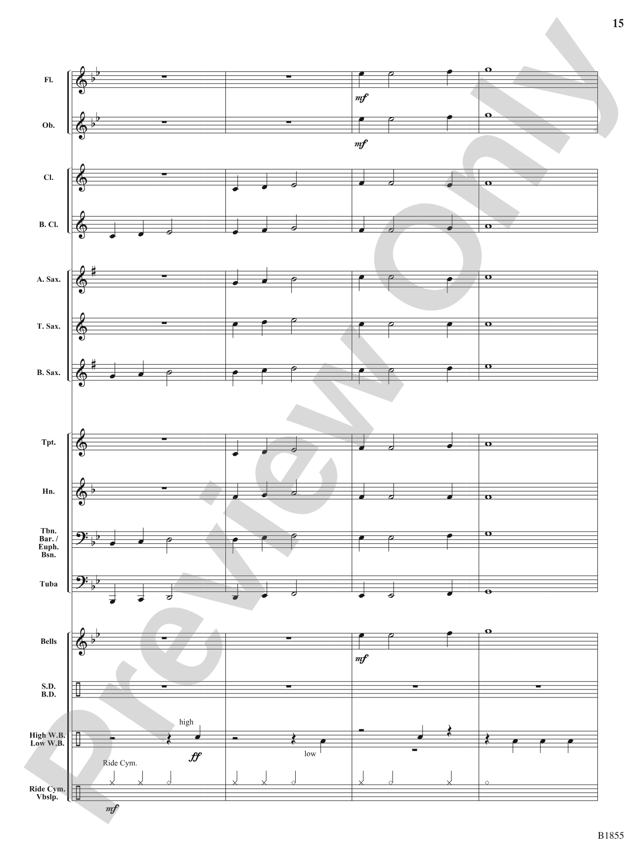 Woodpecker Convention (Wood Block Feature): Concert Band Conductor Score & Parts