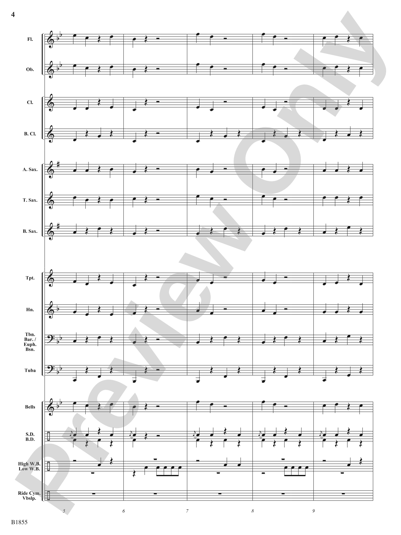 Woodpecker Convention (Wood Block Feature): Concert Band Conductor Score & Parts