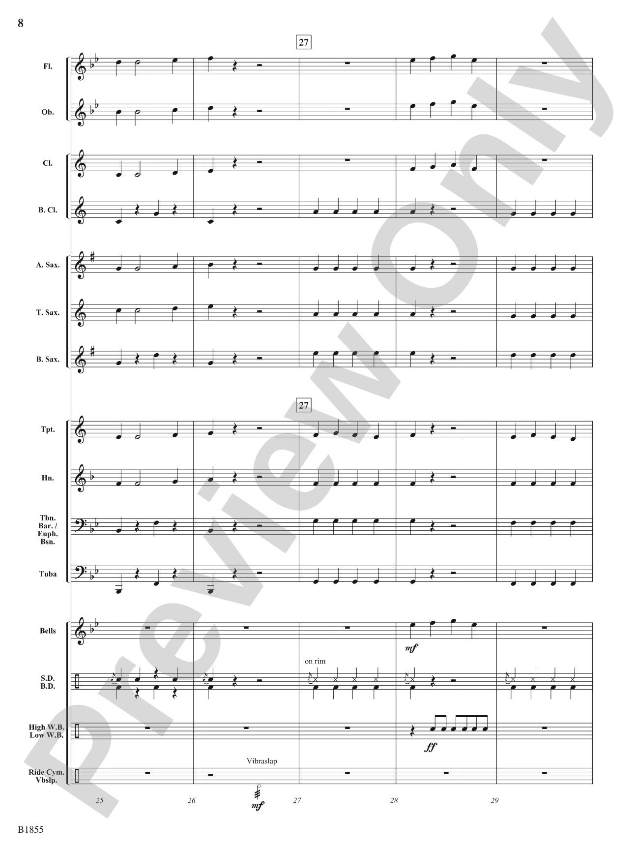 Woodpecker Convention (Wood Block Feature): Concert Band Conductor Score & Parts