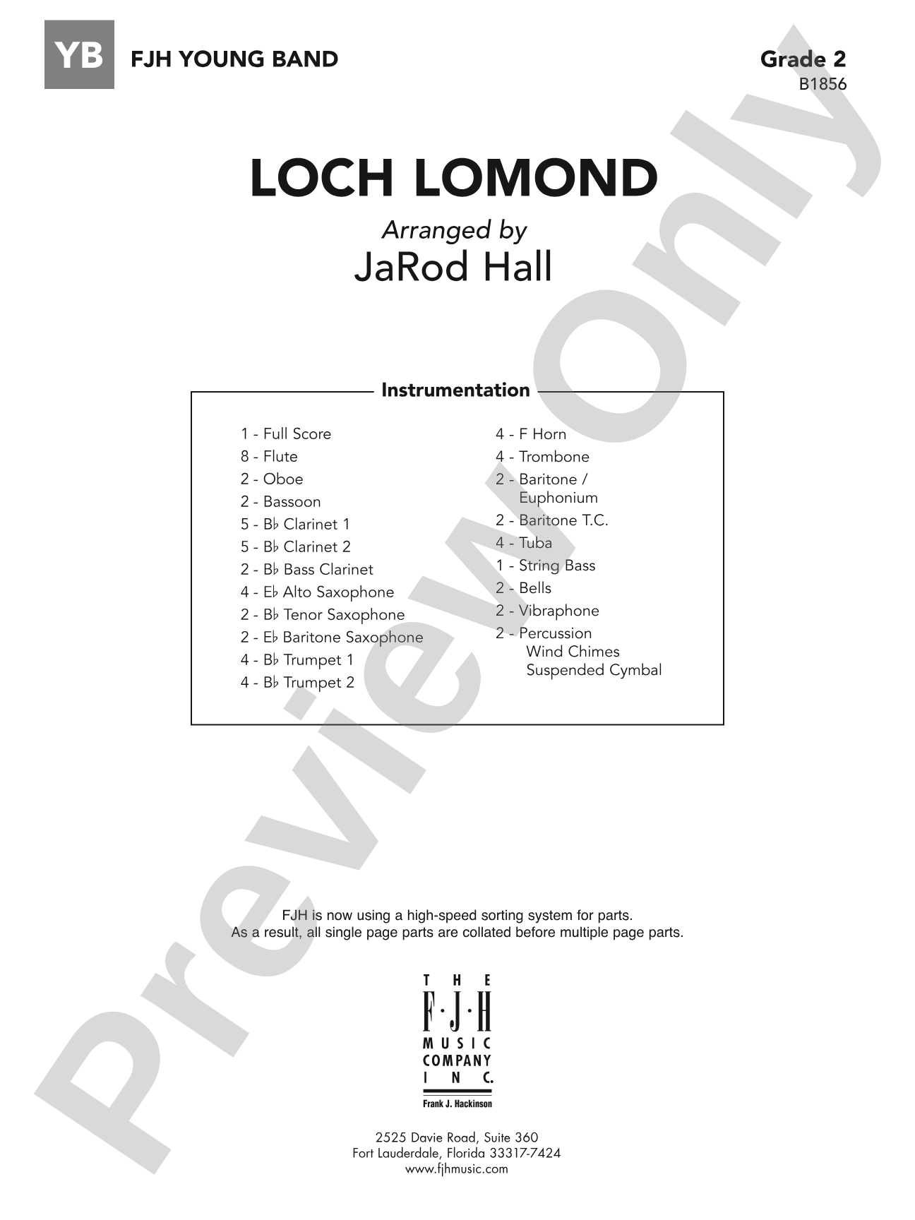 Loch Lomond: Concert Band Conductor Score & Parts
