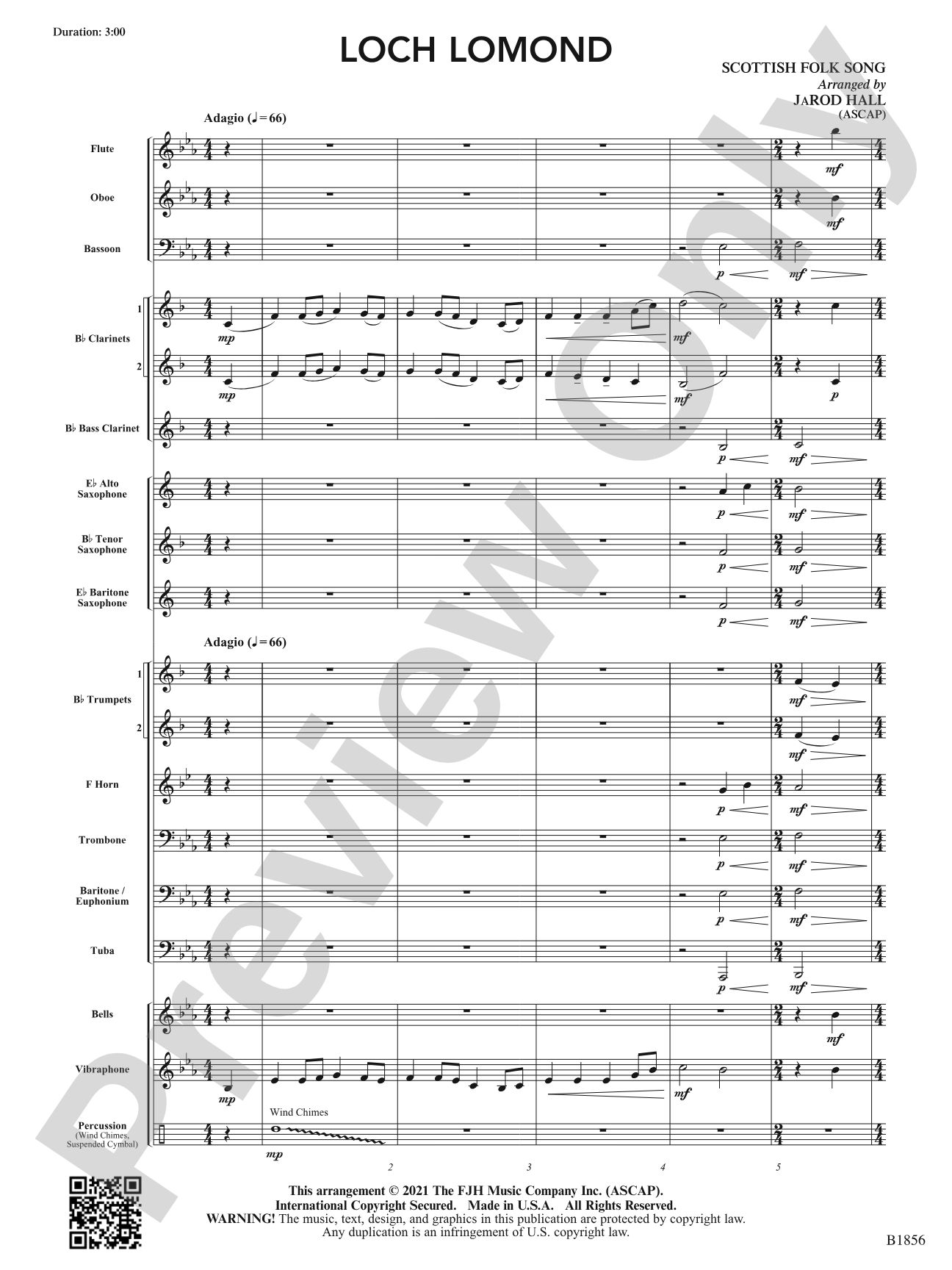 Loch Lomond: Concert Band Conductor Score & Parts