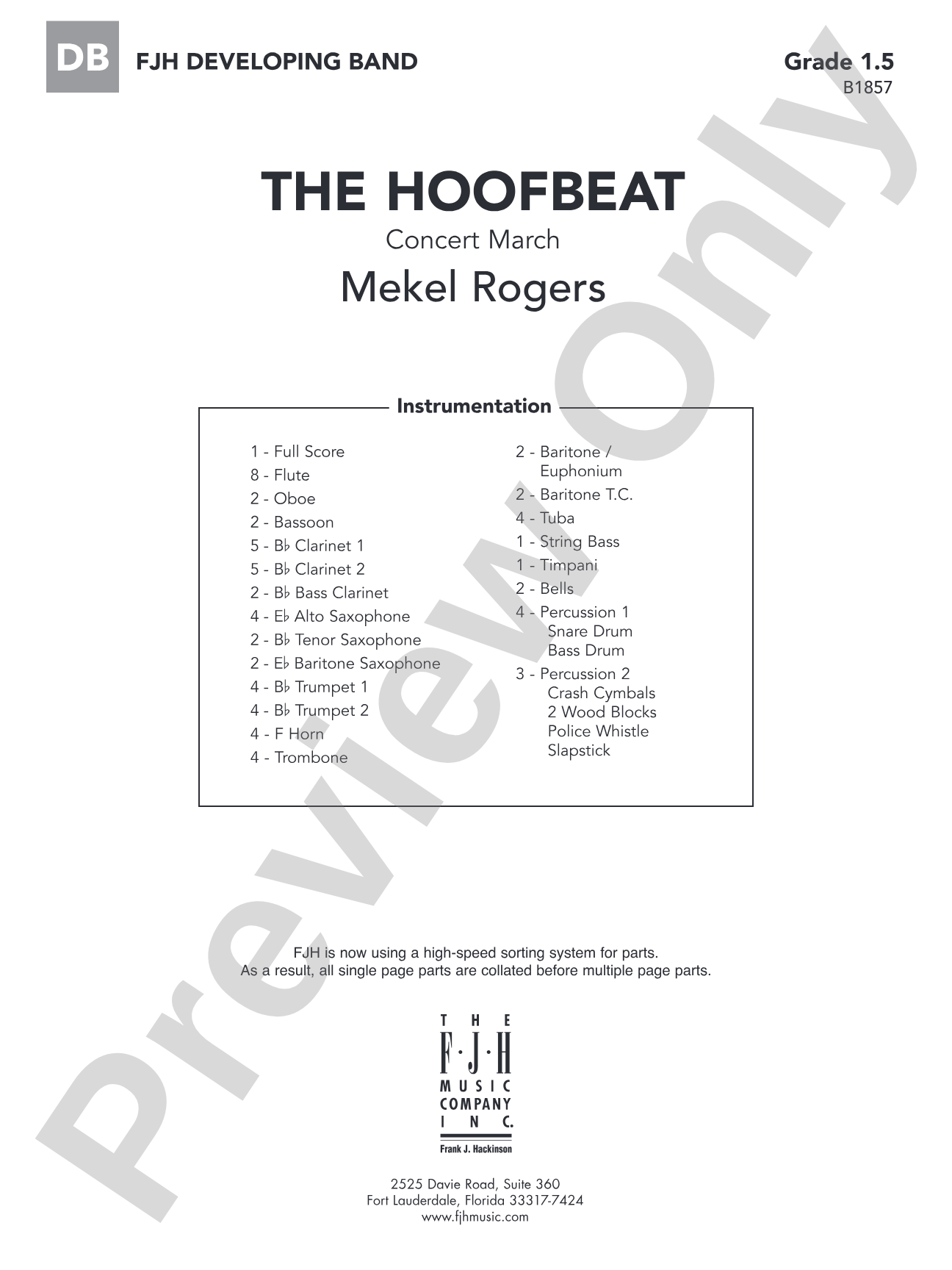 The Hoofbeat: Concert Band Conductor Score & Parts