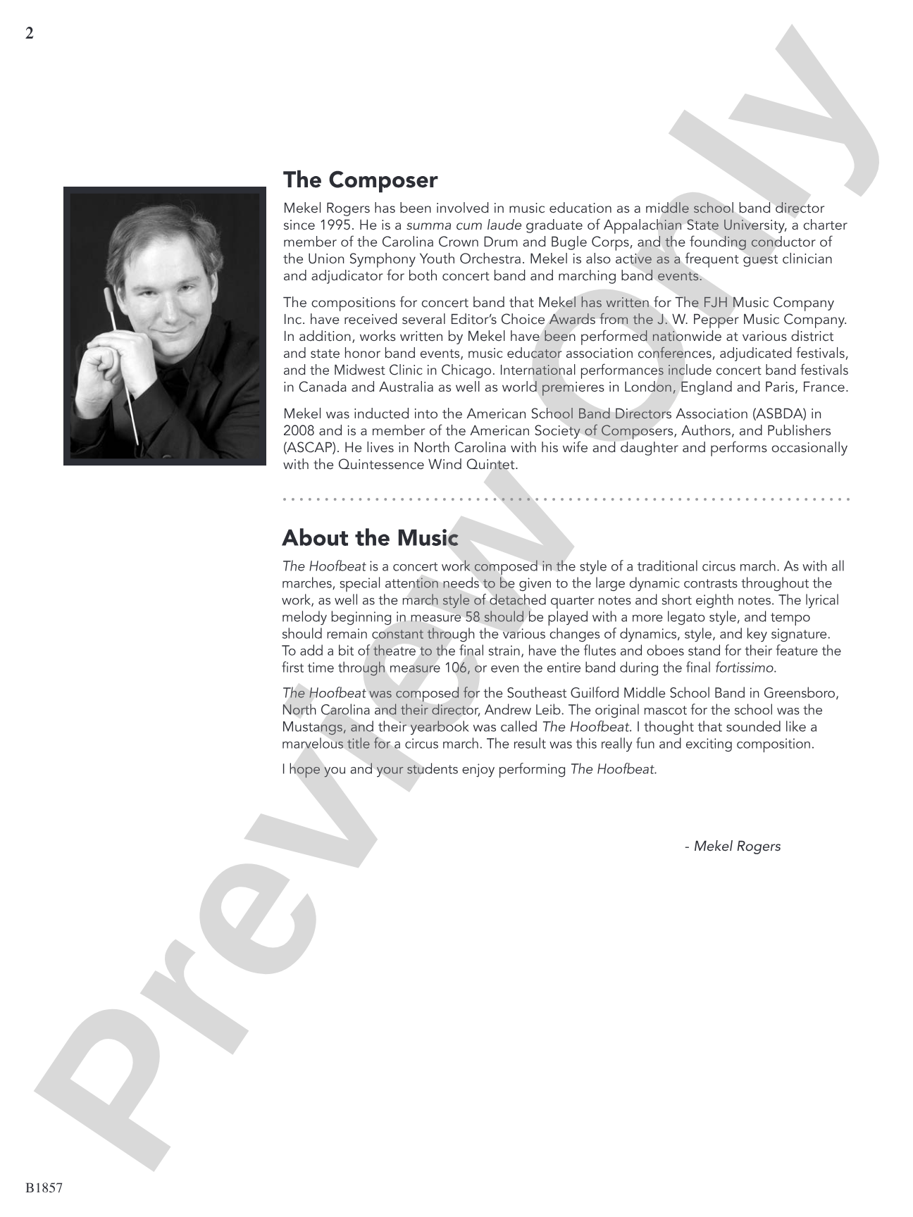 The Hoofbeat: Concert Band Conductor Score & Parts