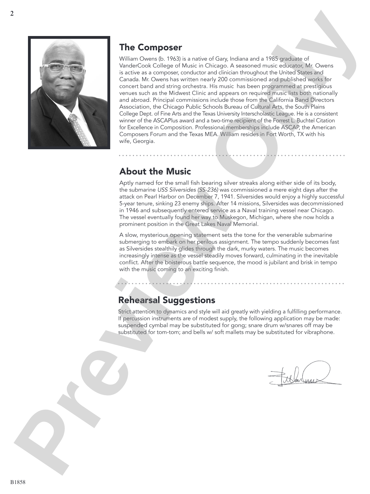 Silversides: Concert Band Conductor Score & Parts