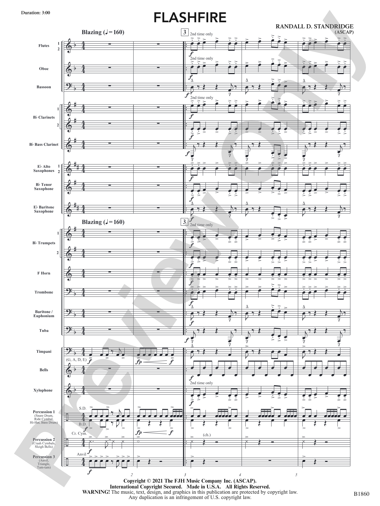 Flashfire: Concert Band Conductor Score & Parts