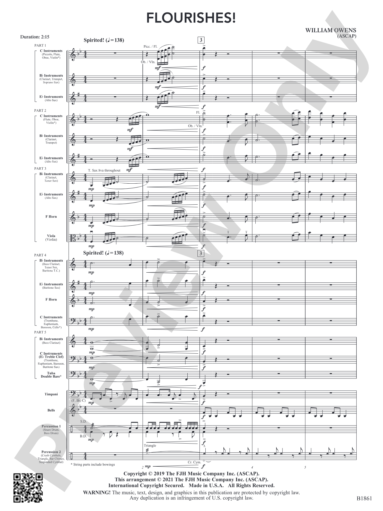 Flourishes!: Flexible Band/String Ensemble Score & Parts