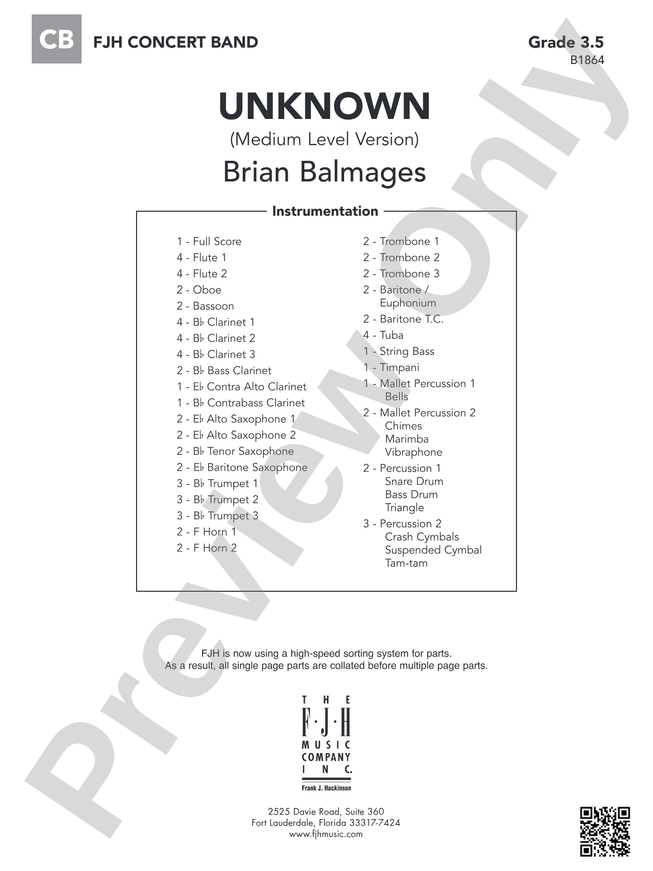 Unknown: Concert Band Conductor Score & Parts