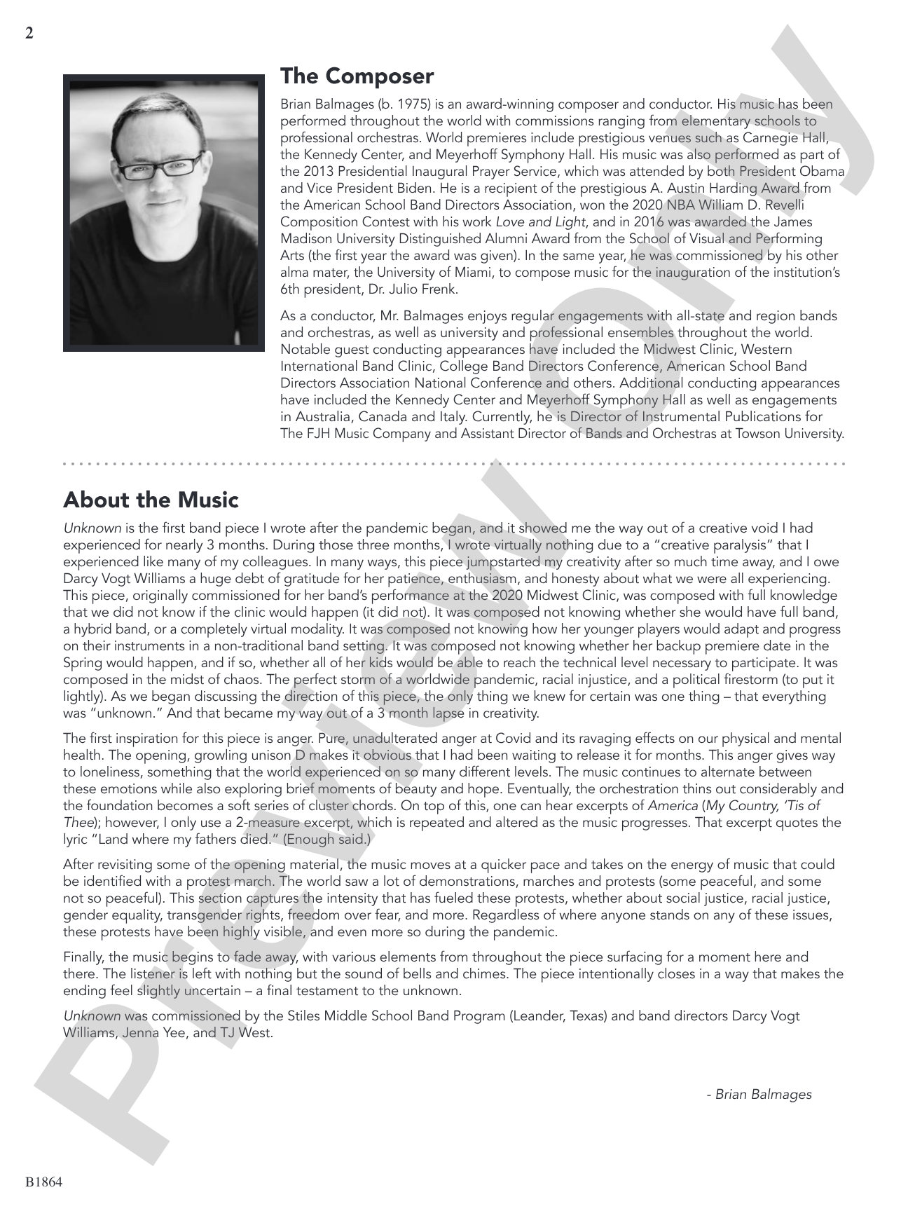 Unknown: Concert Band Conductor Score & Parts