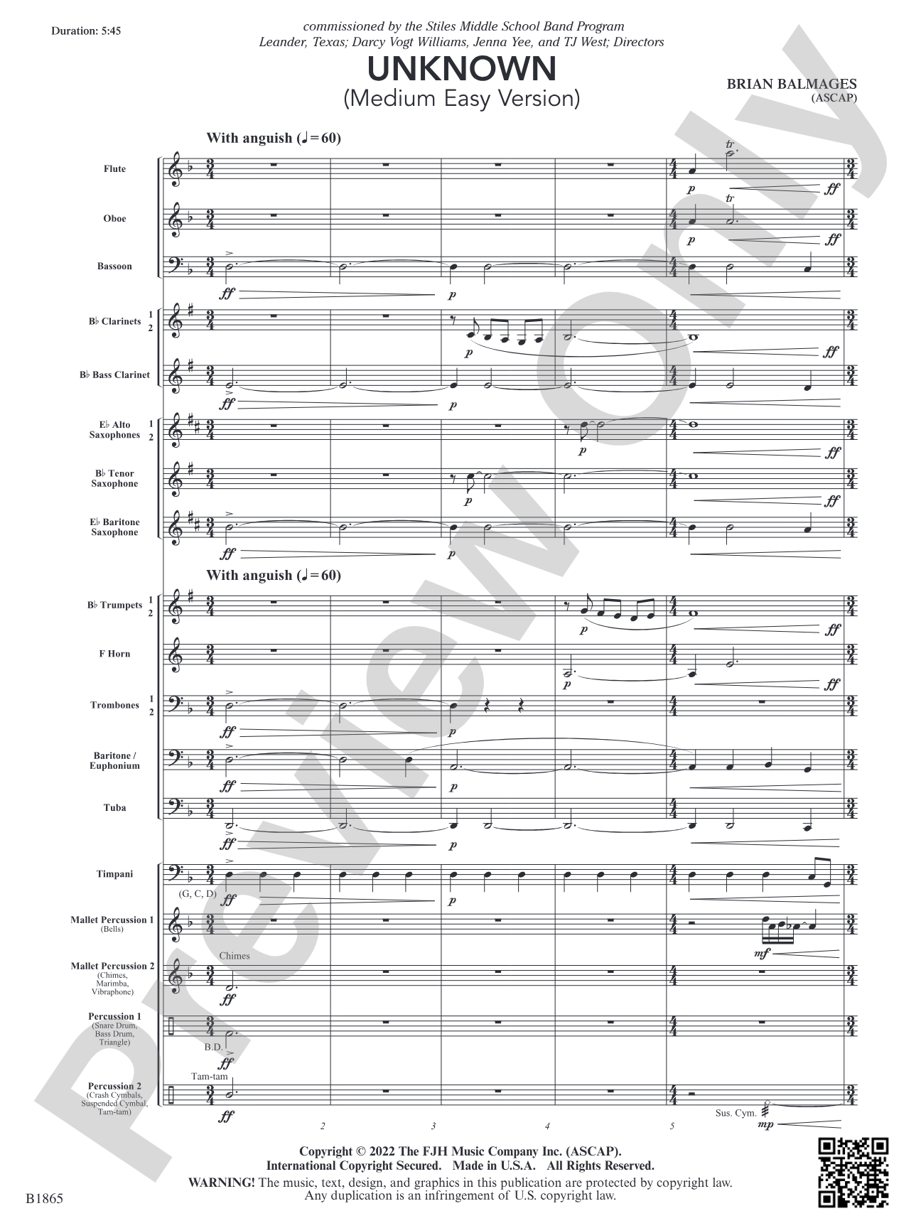 Unknown: Concert Band Conductor Score & Parts