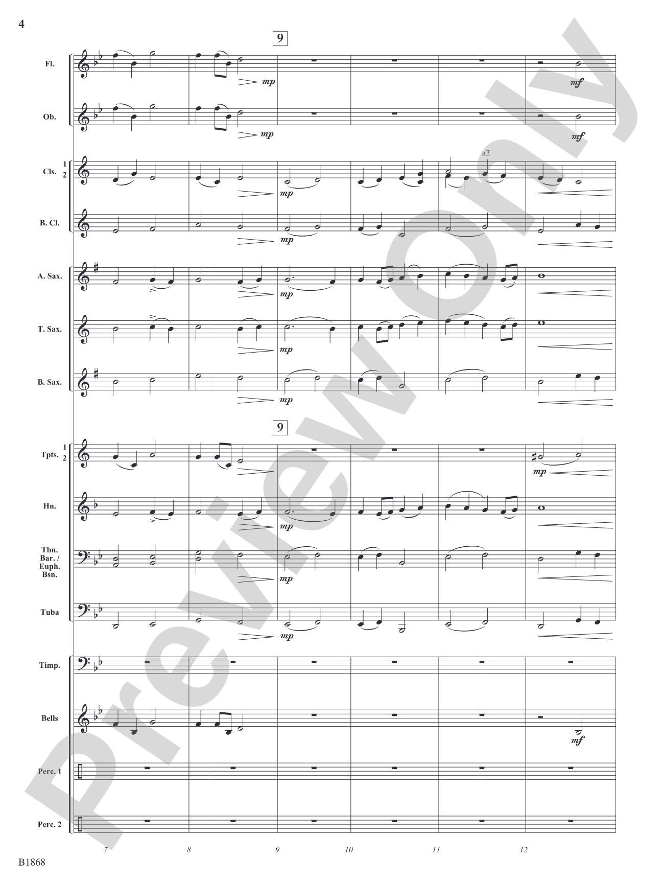 Moonlight Bliss: Concert Band Conductor Score & Parts
