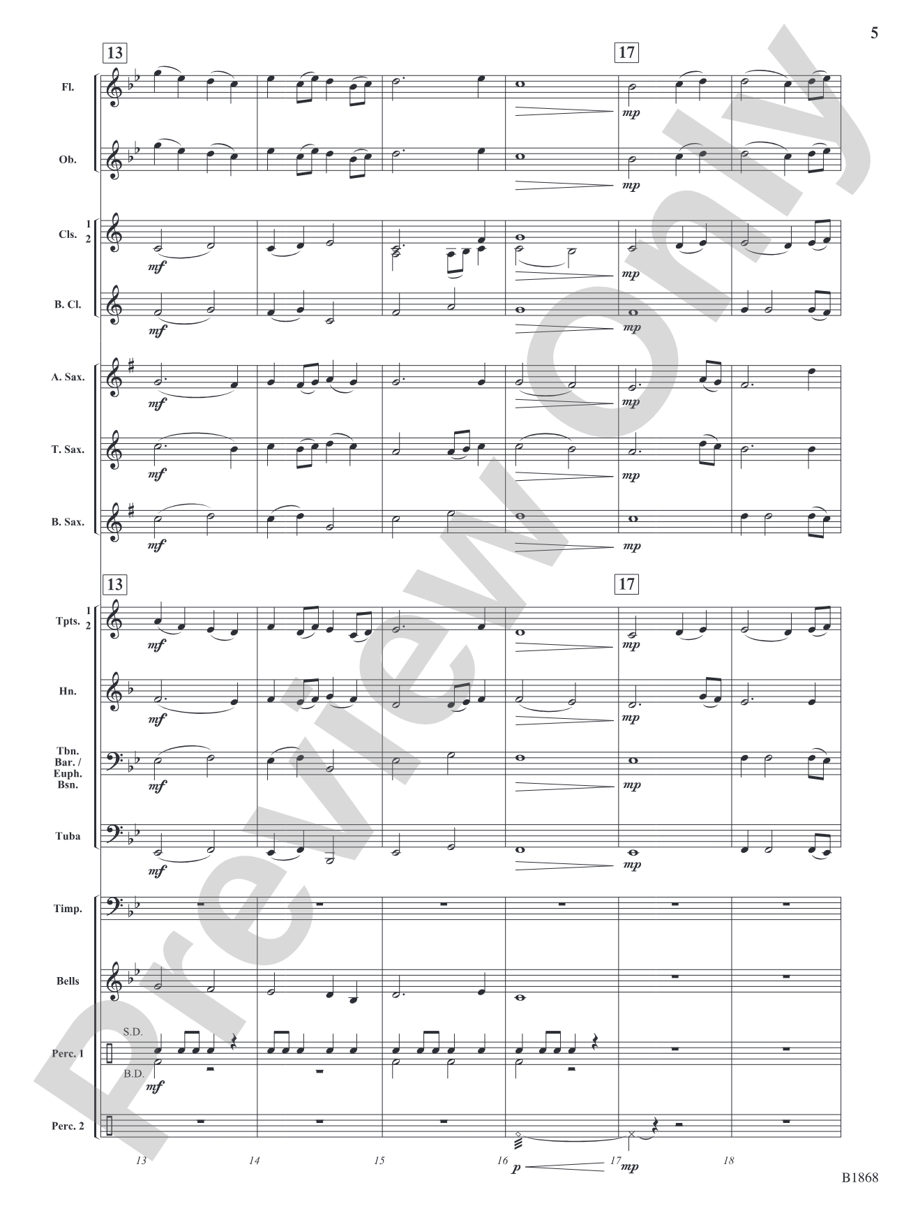 Moonlight Bliss: Concert Band Conductor Score & Parts