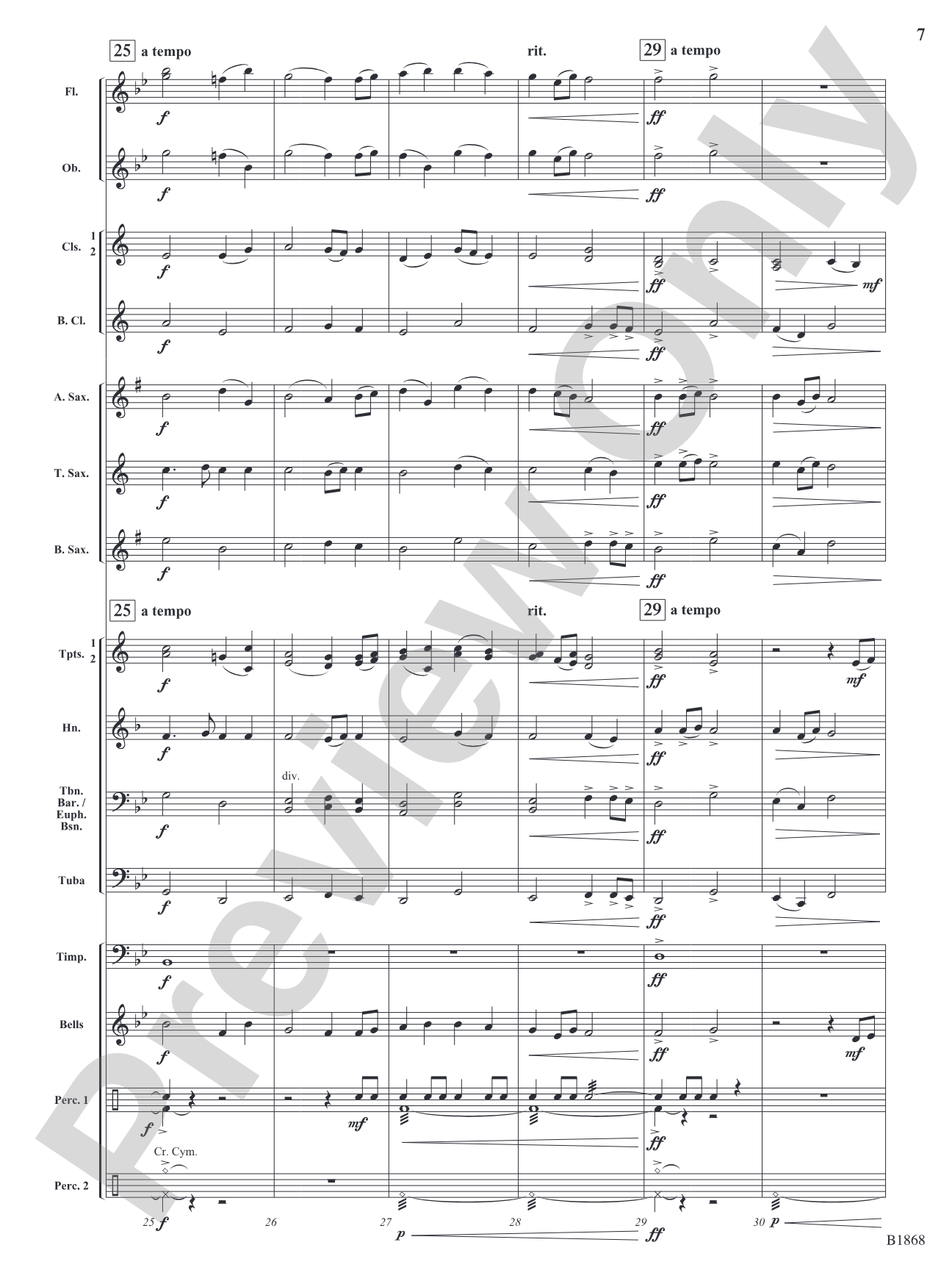 Moonlight Bliss: Concert Band Conductor Score & Parts