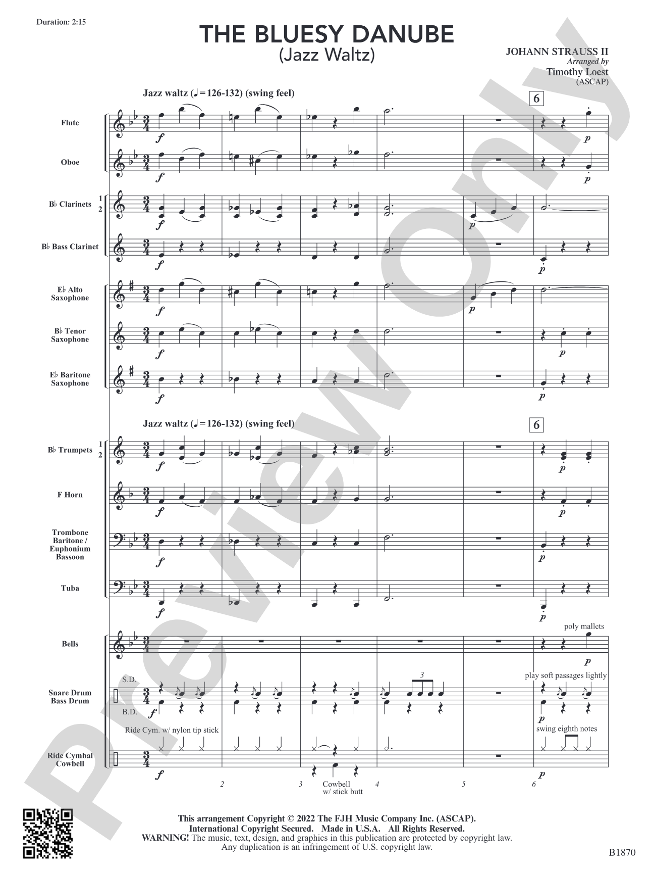 The Bluesy Danube: Concert Band Conductor Score & Parts