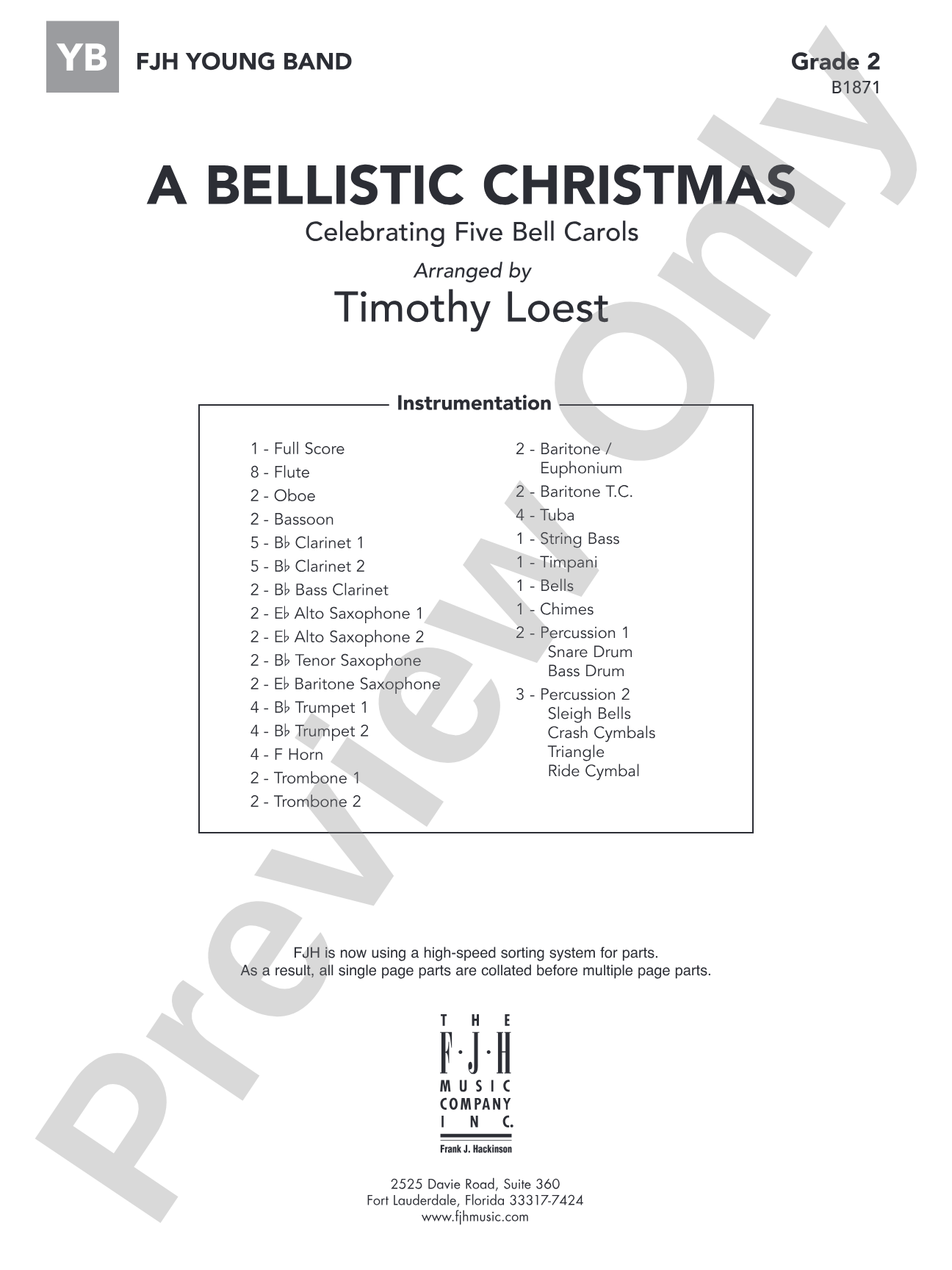 A Bellistic Christmas: Concert Band Conductor Score & Parts