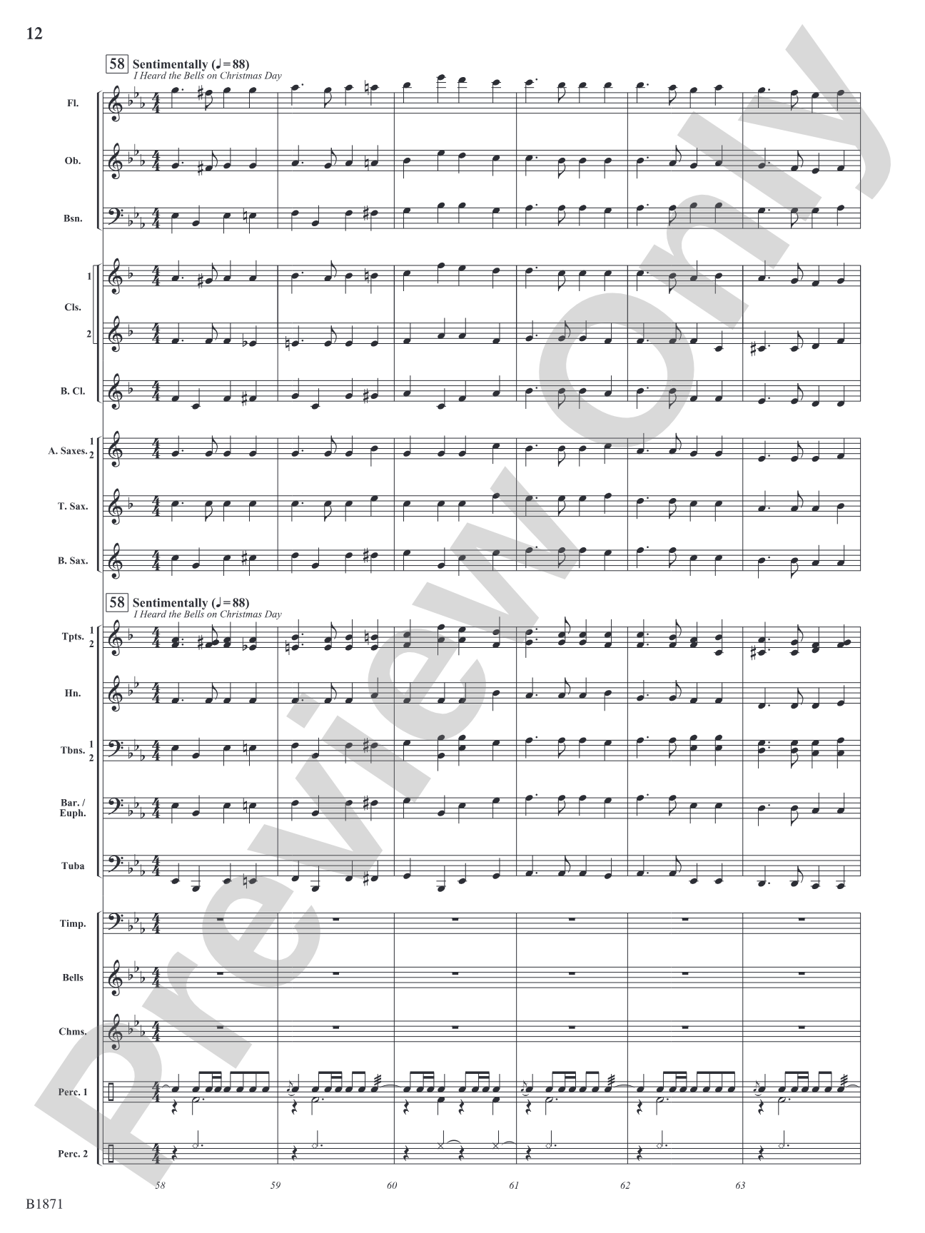 A Bellistic Christmas: Concert Band Conductor Score & Parts