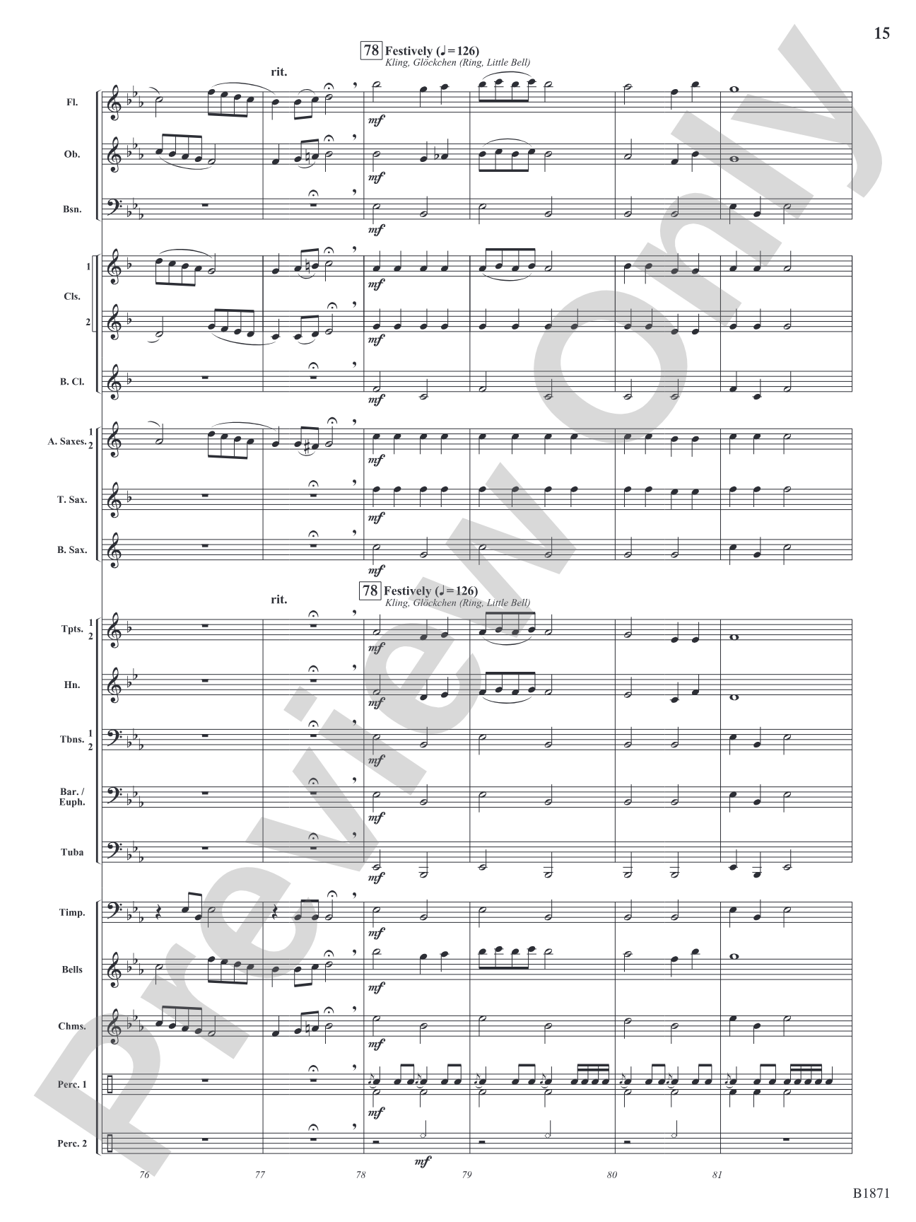 A Bellistic Christmas: Concert Band Conductor Score & Parts