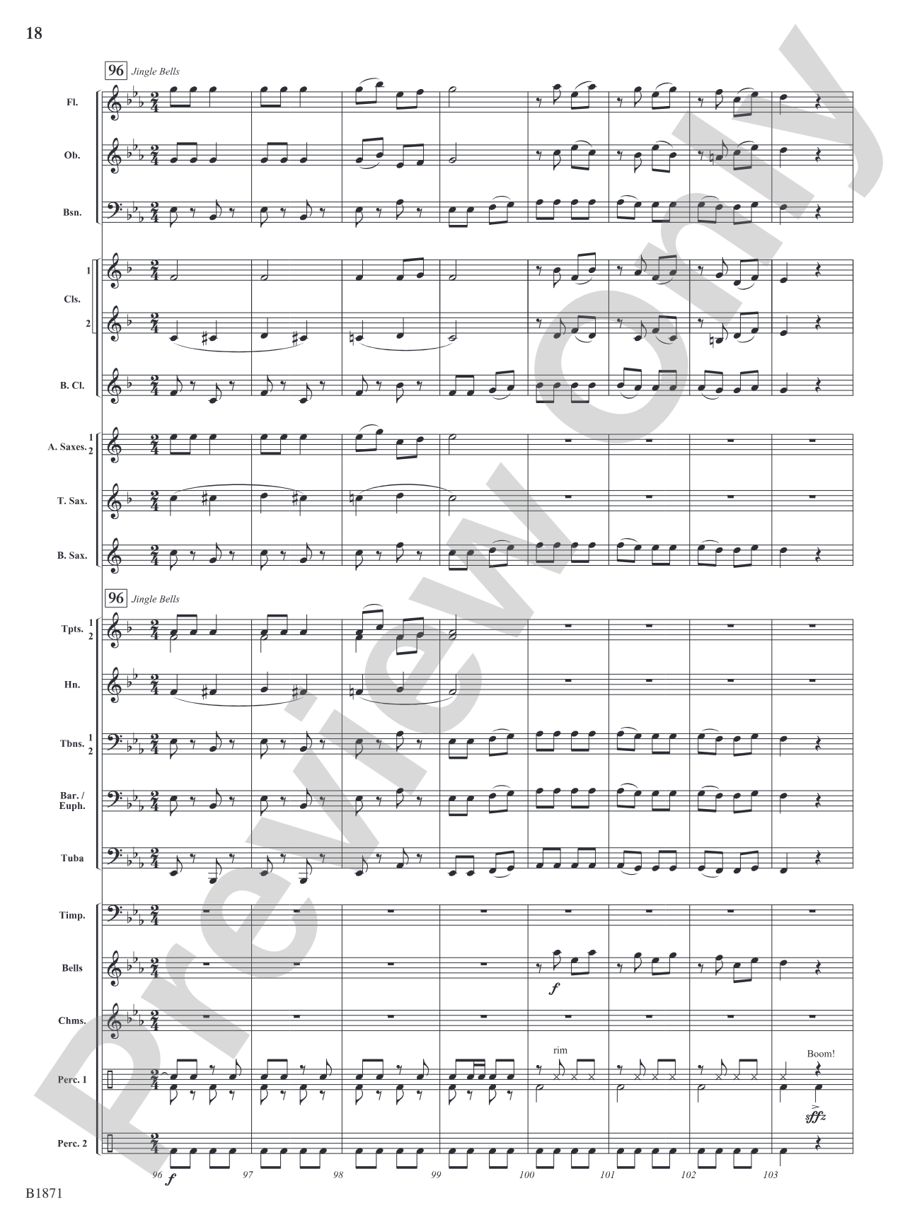 A Bellistic Christmas: Concert Band Conductor Score & Parts