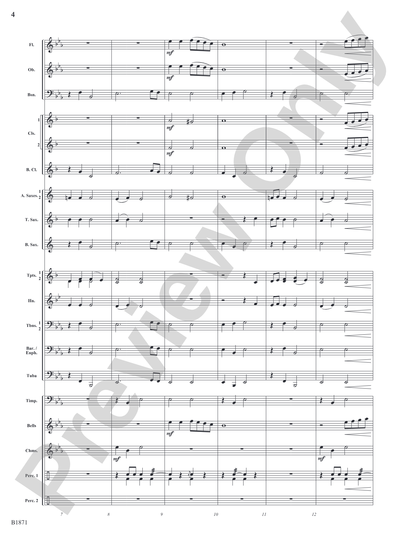 A Bellistic Christmas: Concert Band Conductor Score & Parts