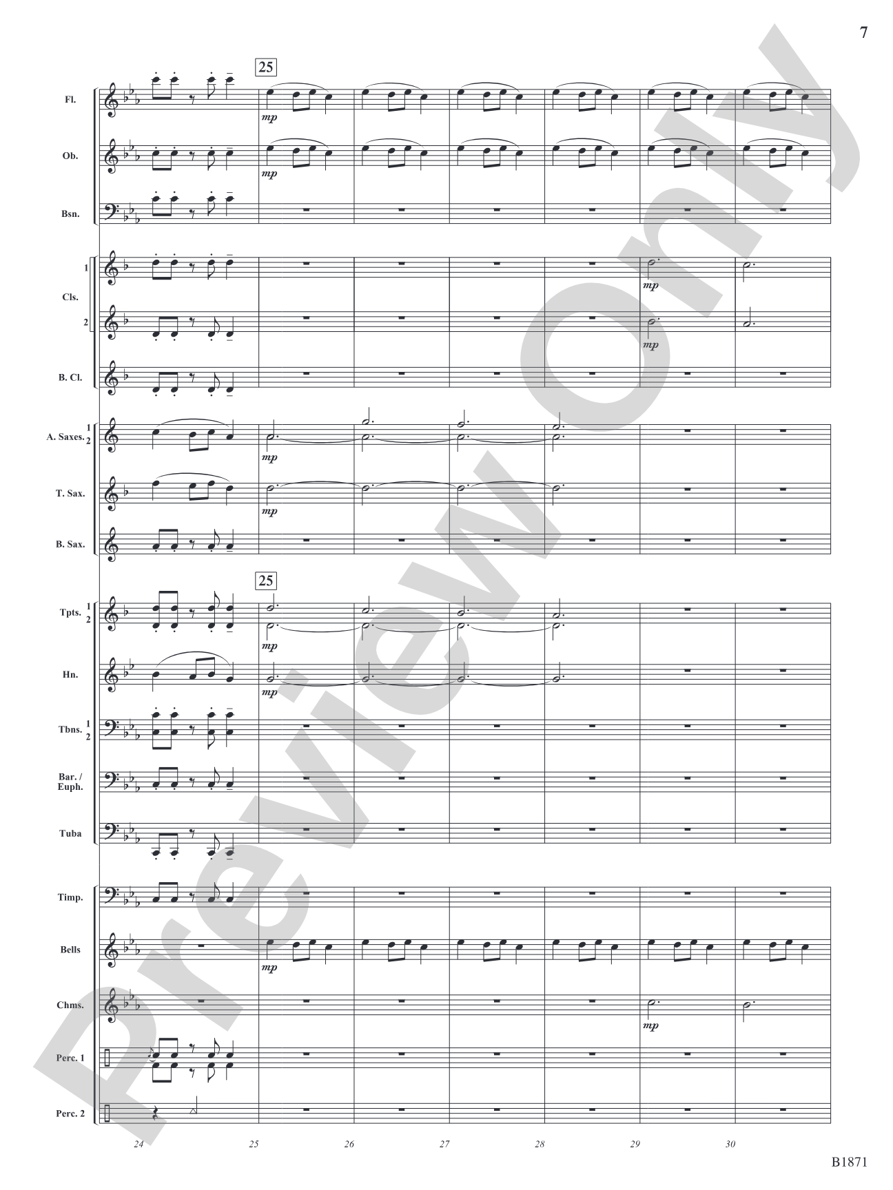 A Bellistic Christmas: Concert Band Conductor Score & Parts