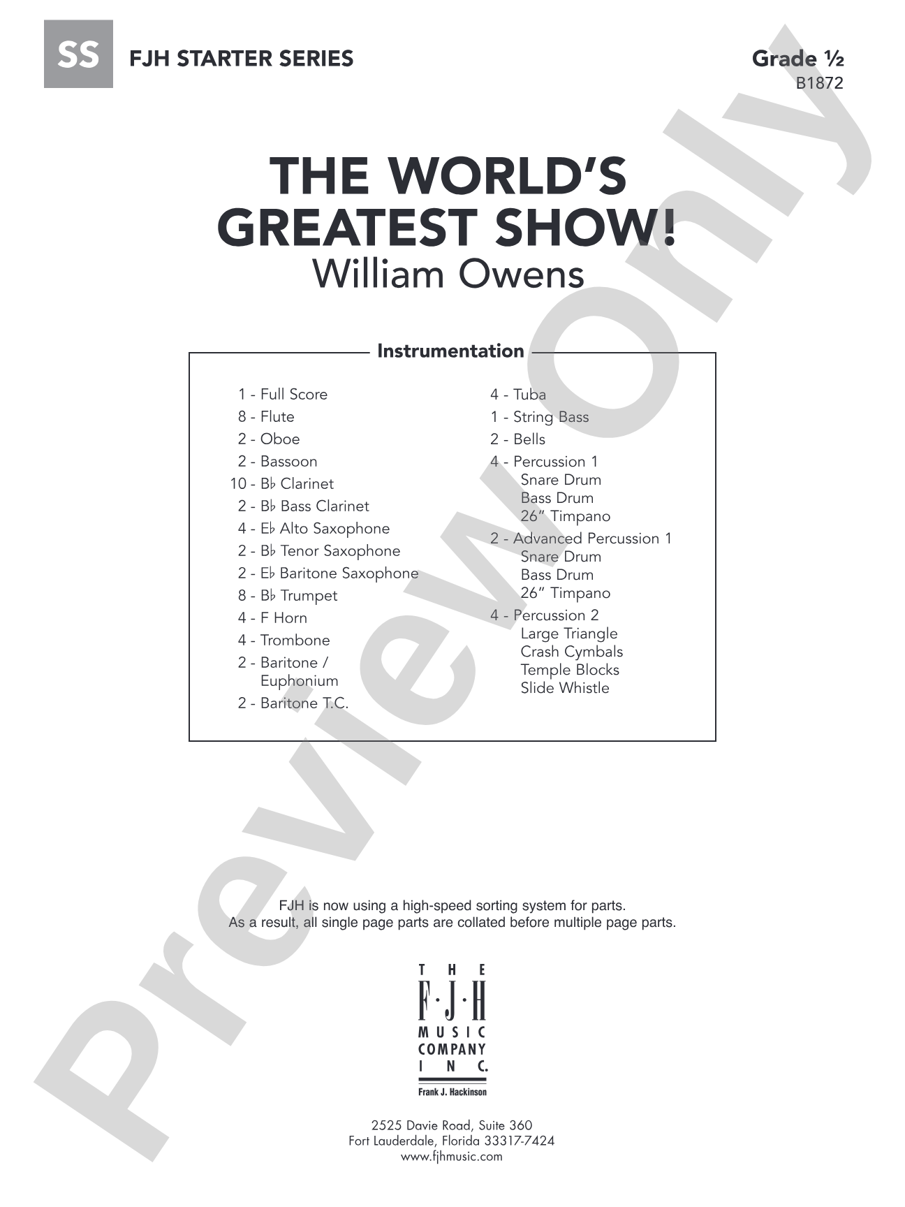 The World's Greatest Show!: Concert Band Conductor Score & Parts