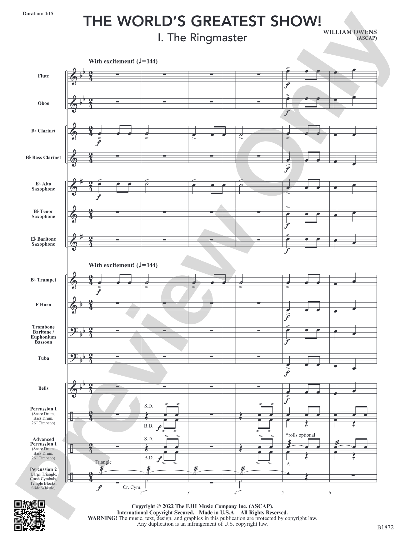 The World's Greatest Show!: Concert Band Conductor Score & Parts