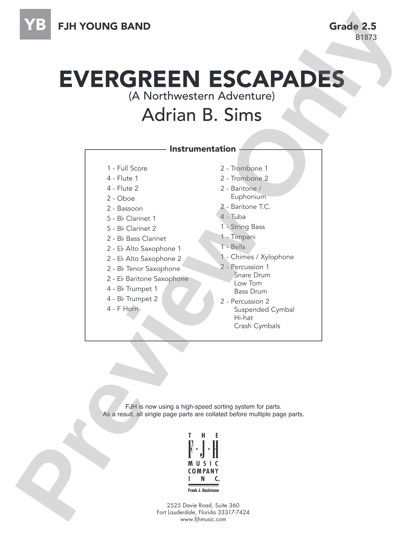Evergreen Escapades: Concert Band Conductor Score & Parts