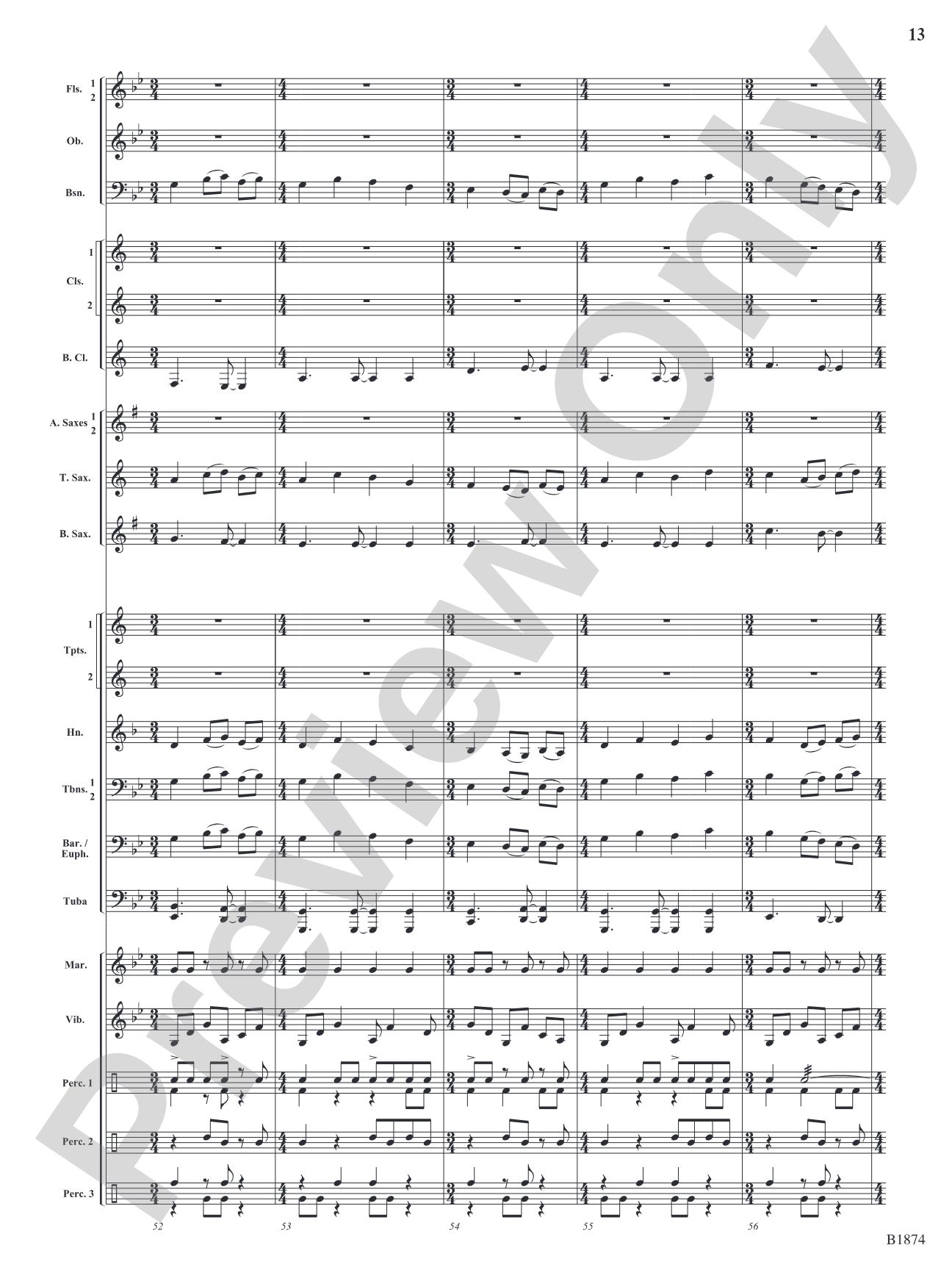 Through the Storm: Concert Band Conductor Score & Parts