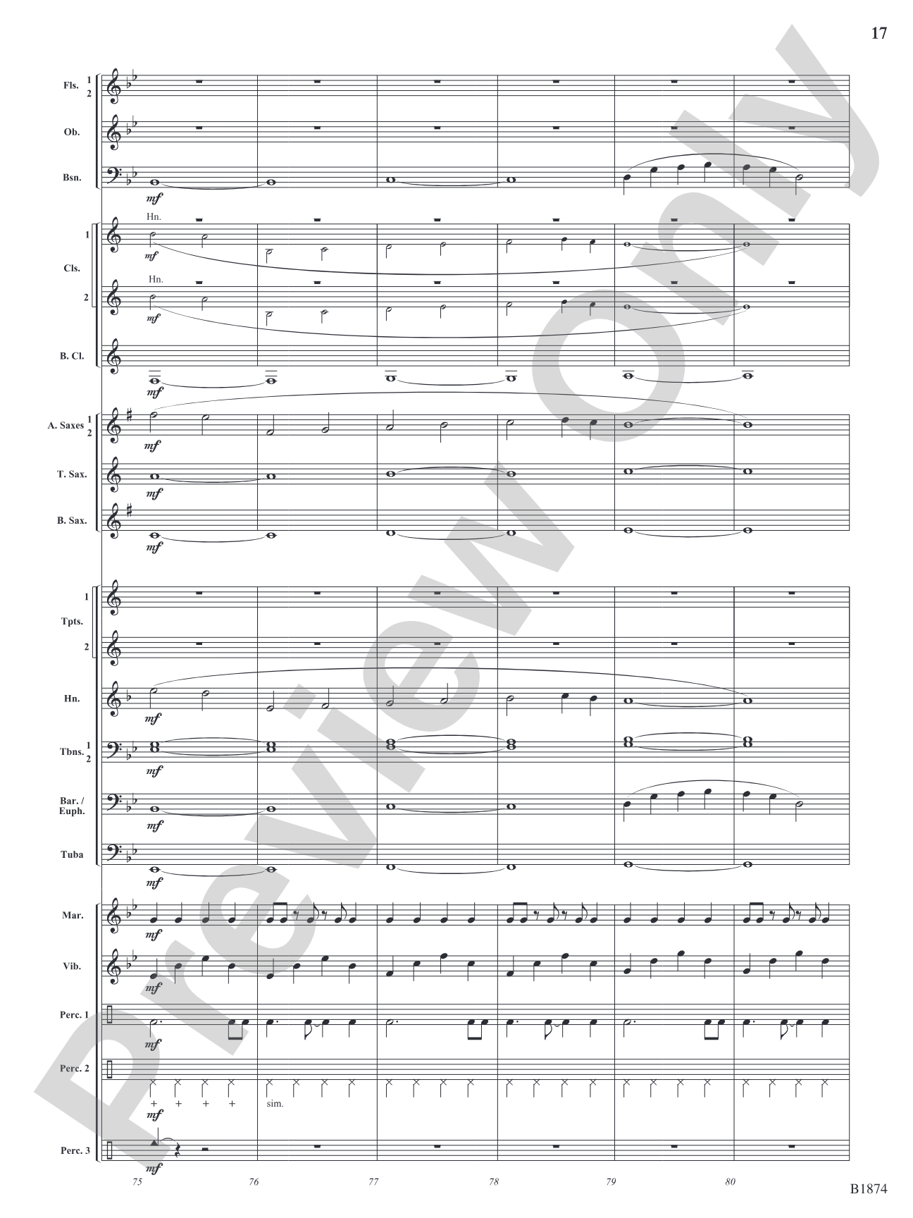 Through the Storm: Concert Band Conductor Score & Parts
