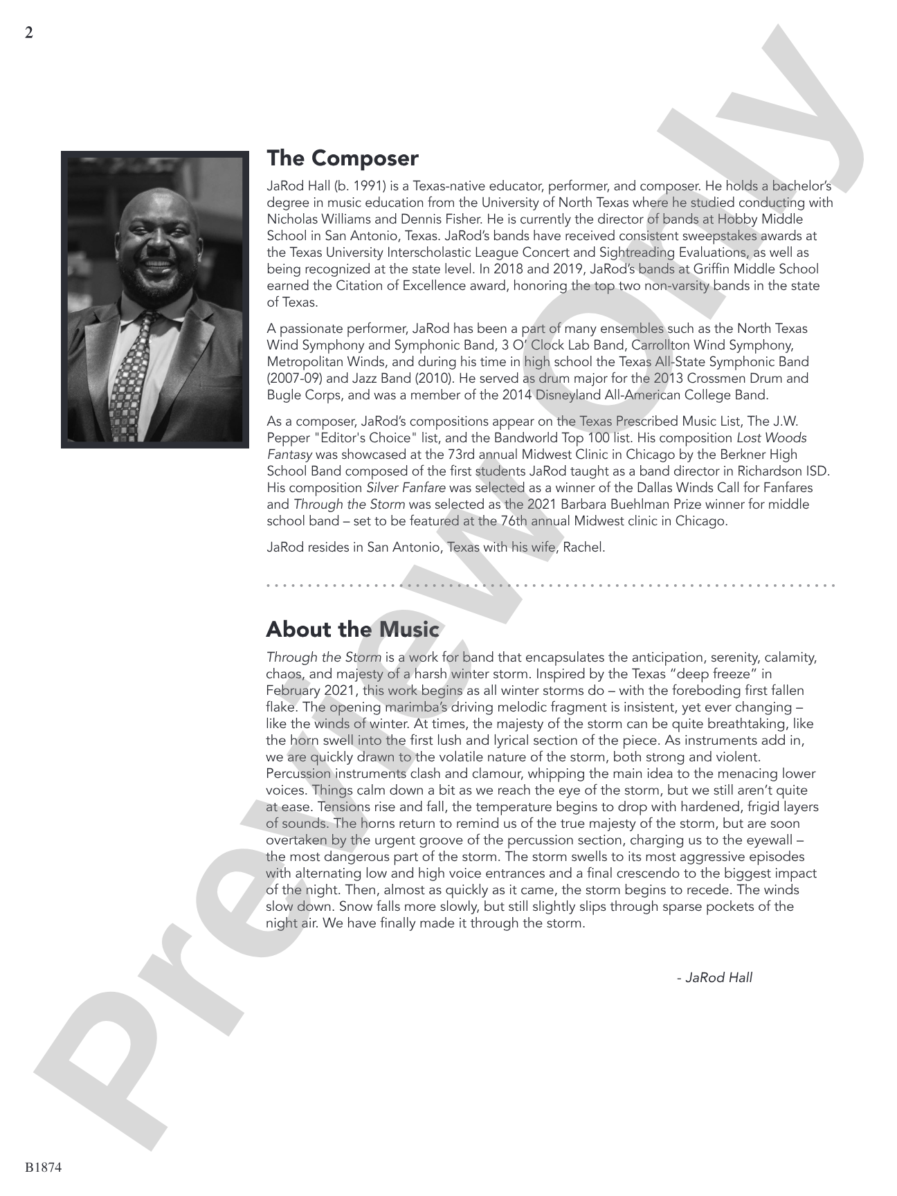 Through the Storm: Concert Band Conductor Score & Parts