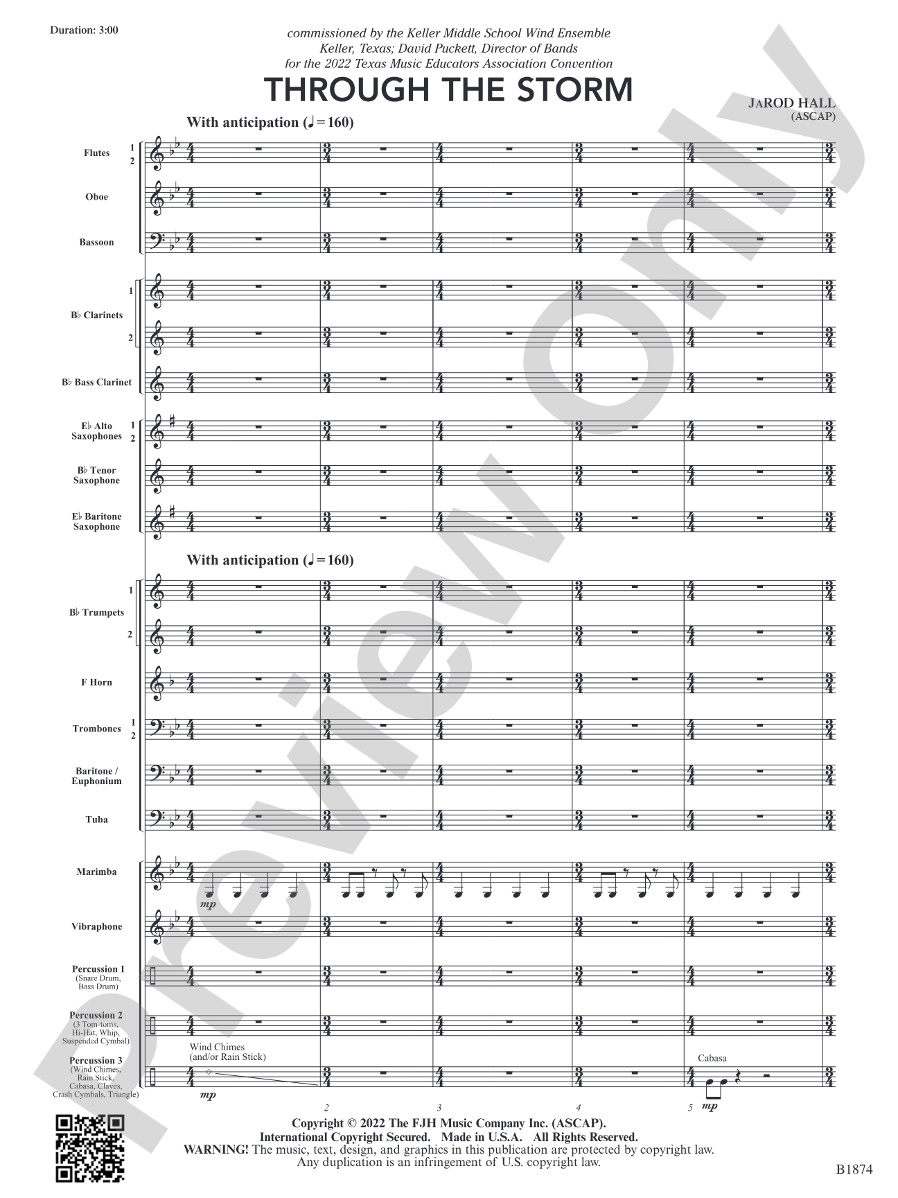 Through the Storm: Concert Band Conductor Score & Parts