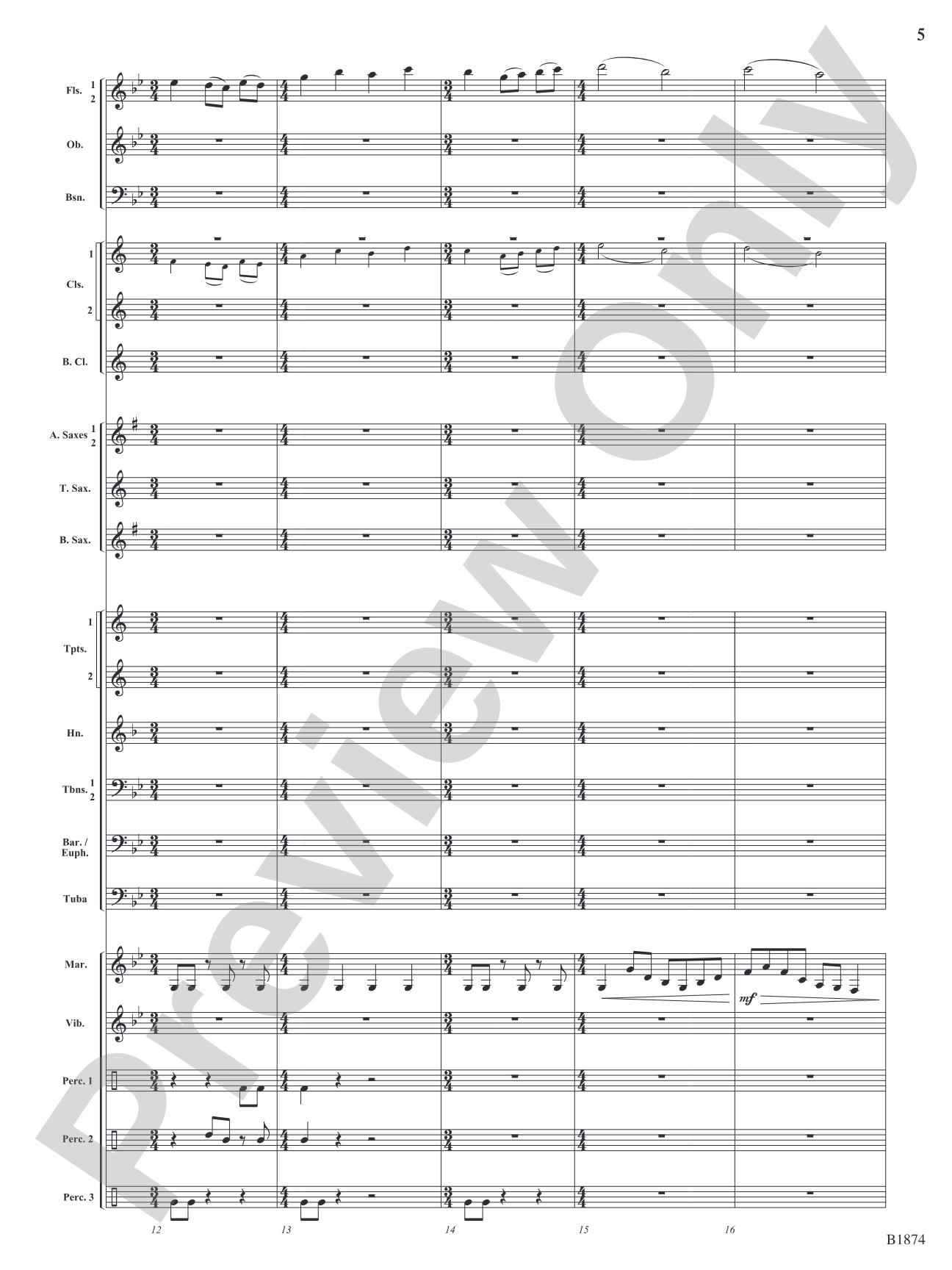 Through the Storm: Concert Band Conductor Score & Parts