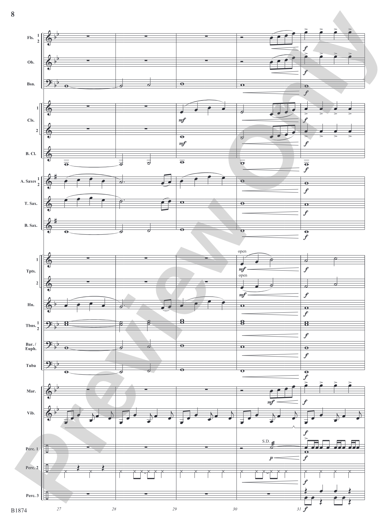Through the Storm: Concert Band Conductor Score & Parts