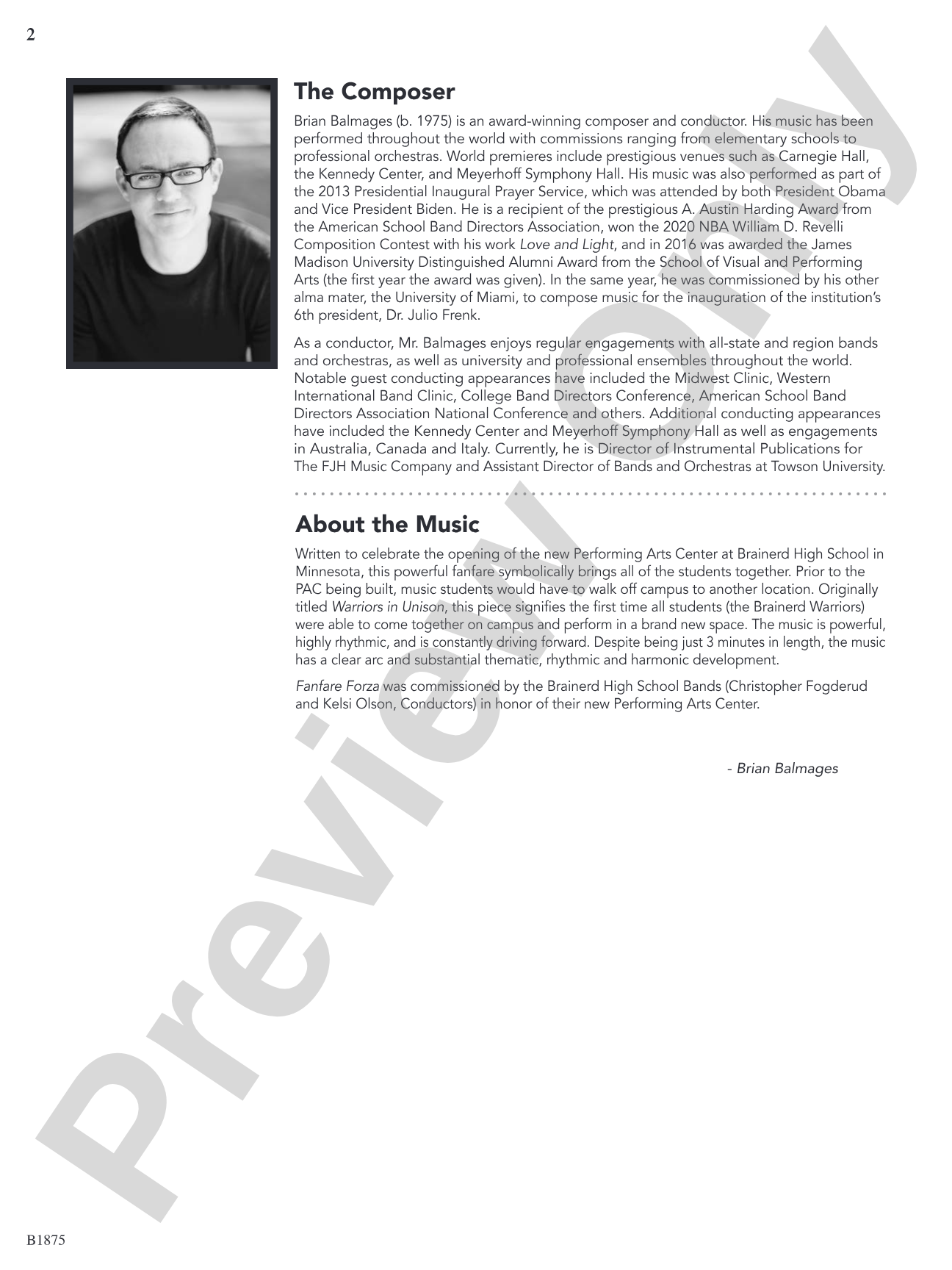 Fanfare Forza: Concert Band Conductor Score & Parts